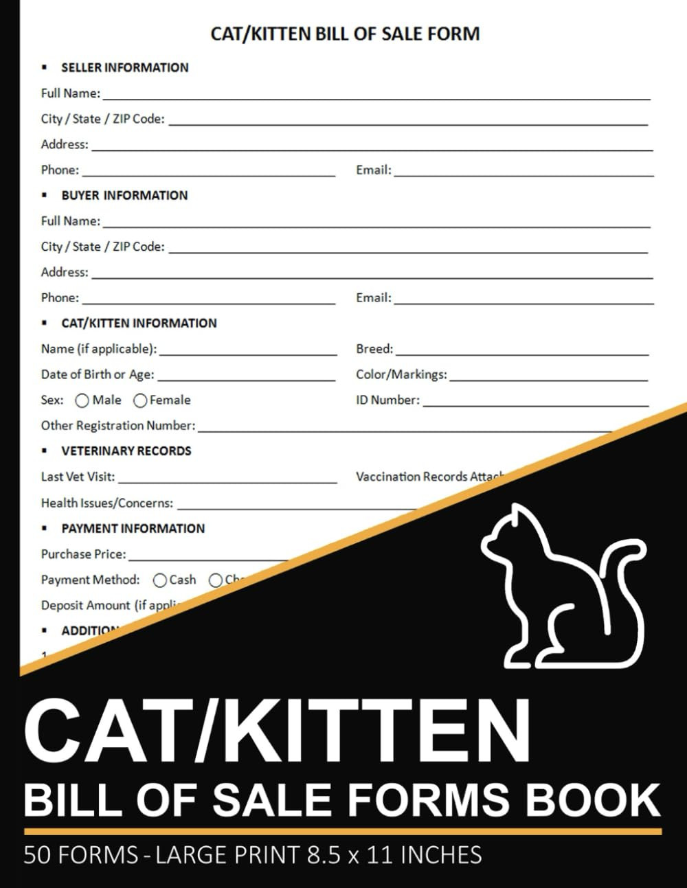 sample Cat/Kitten Bill of Sale Form