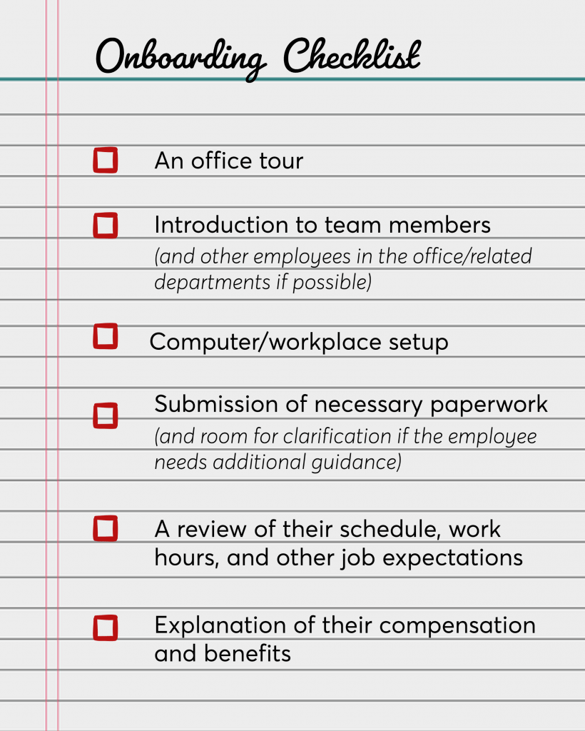 sample new employee onboarding checklist template