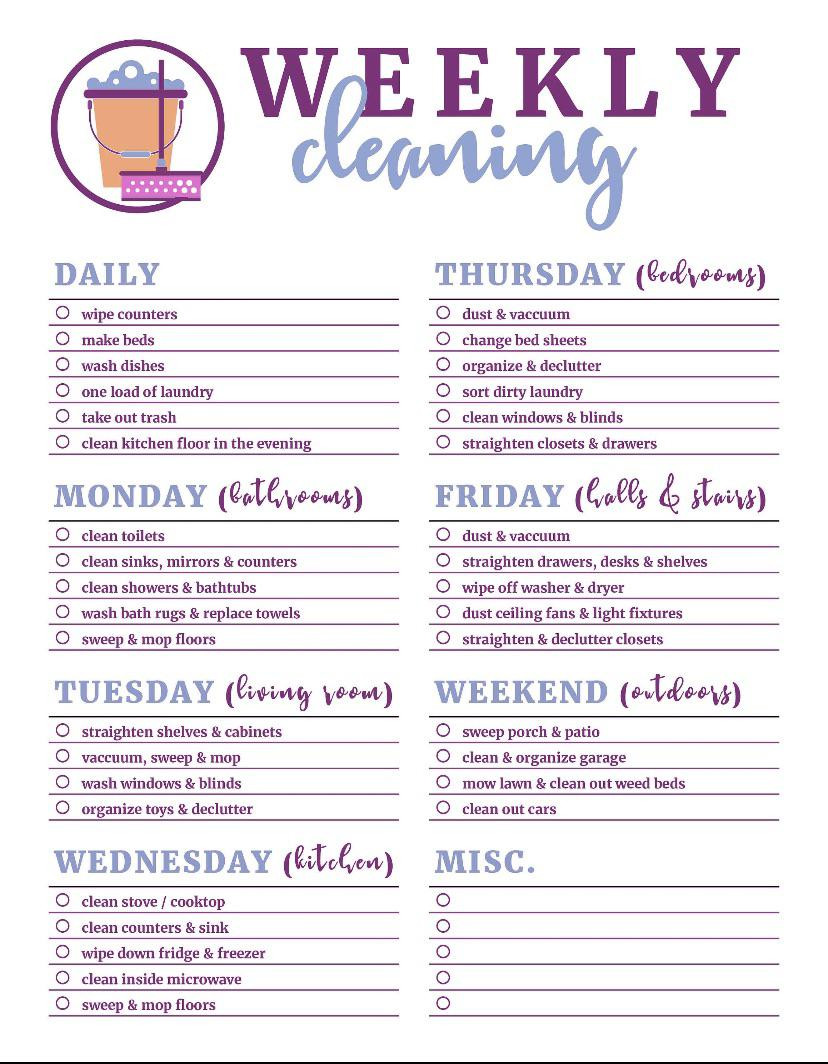 sample daily chores chart template