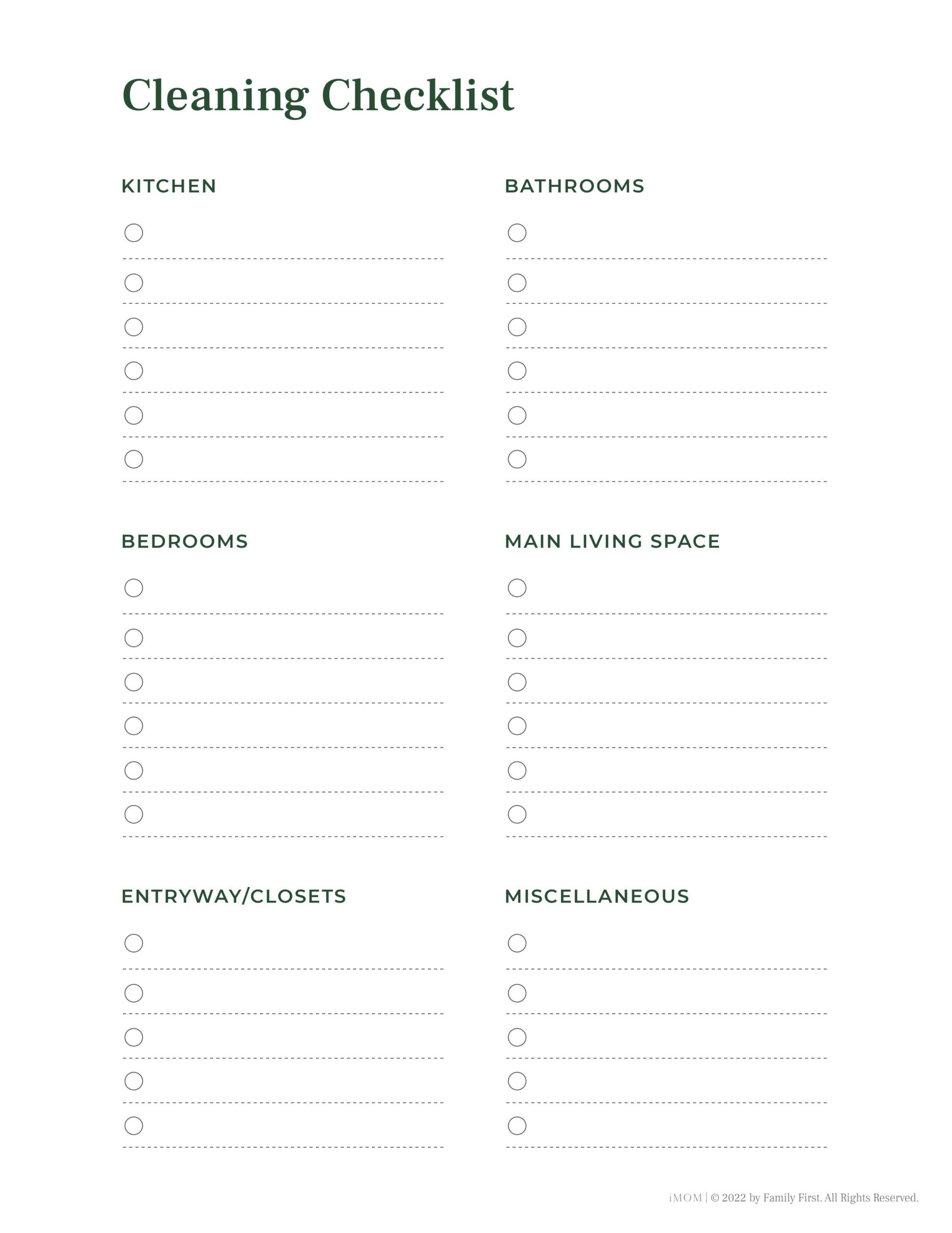 sample chore chart for adults template