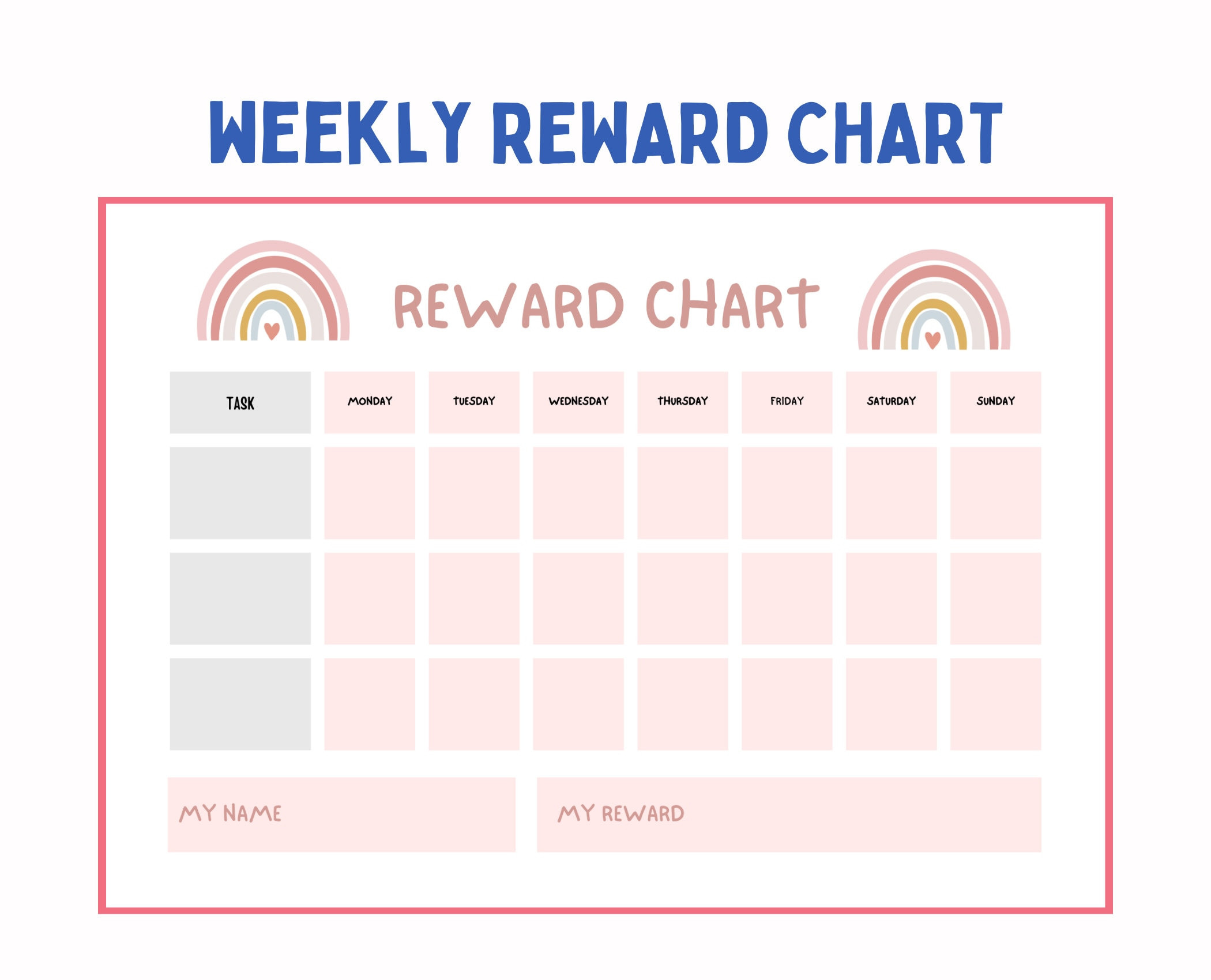 sample weekly behavior chart template