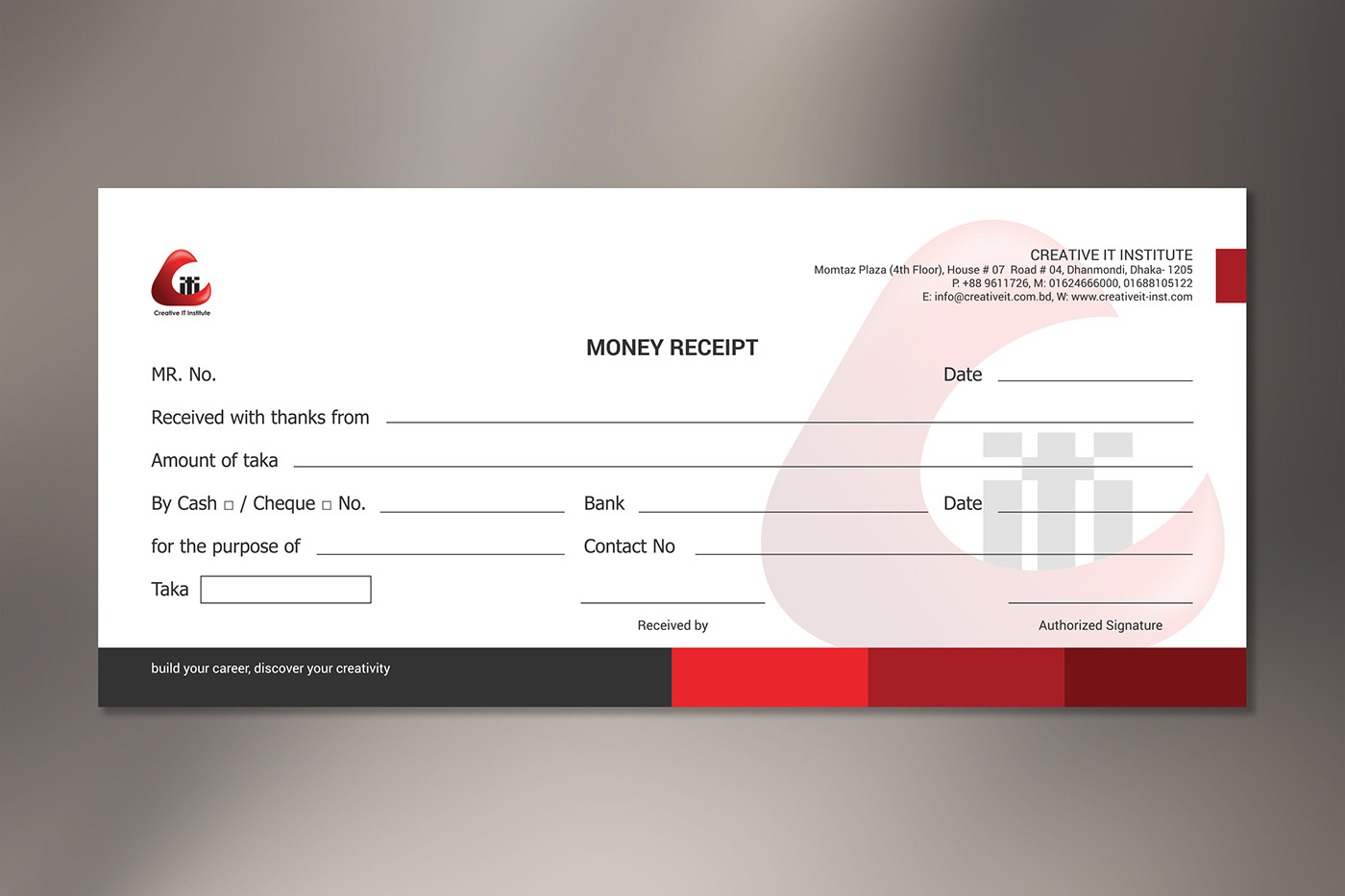 sample money receipt template