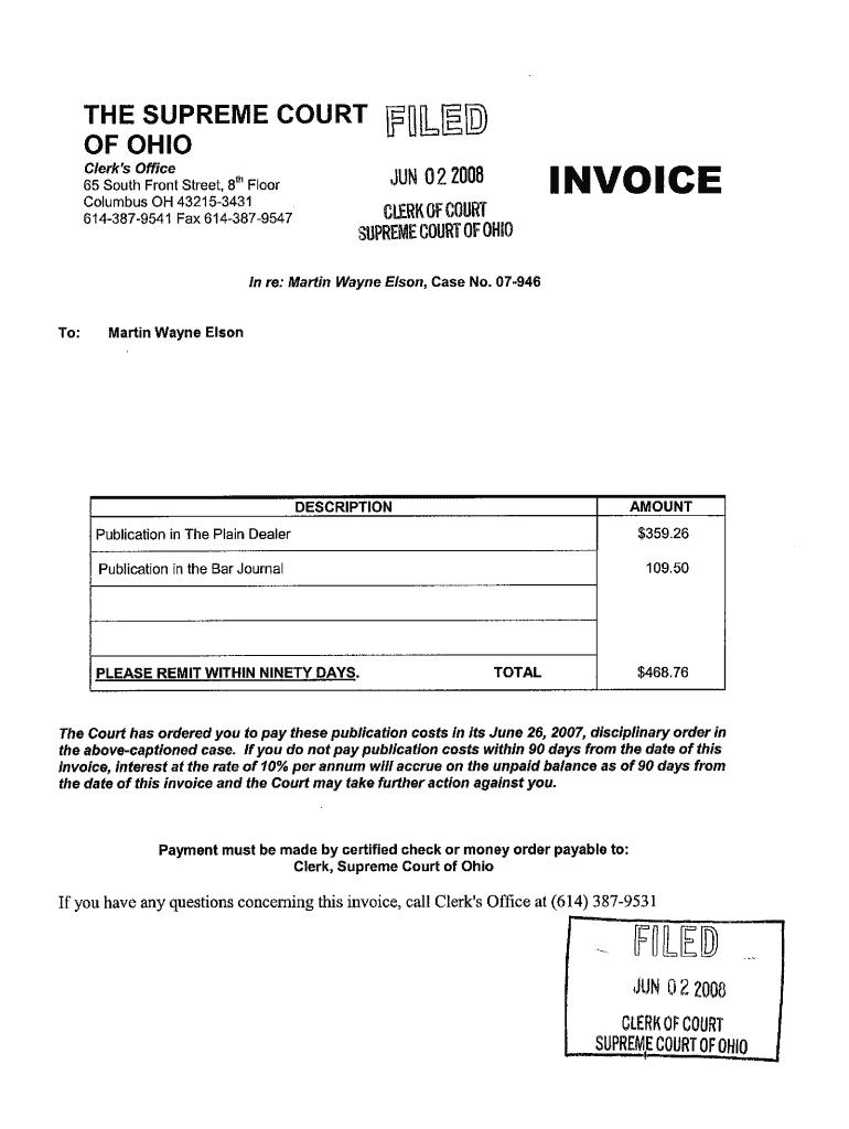 sample court payment receipt template