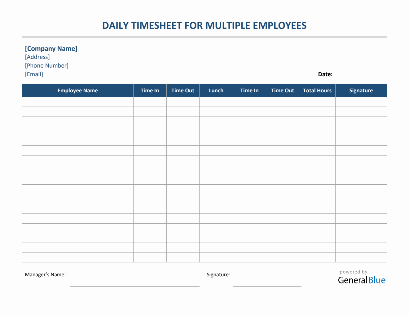 sample multiple employees timesheet template