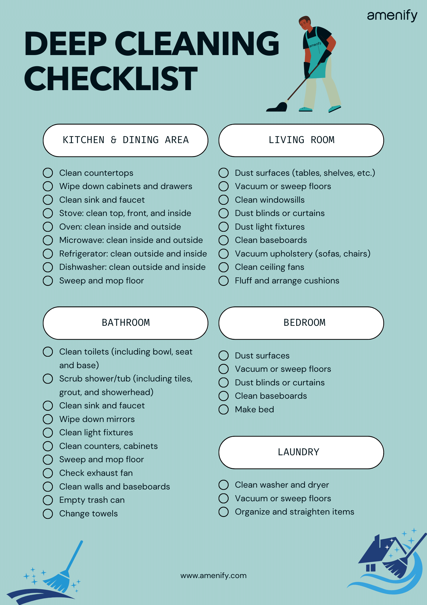 sample room cleaning checklist template