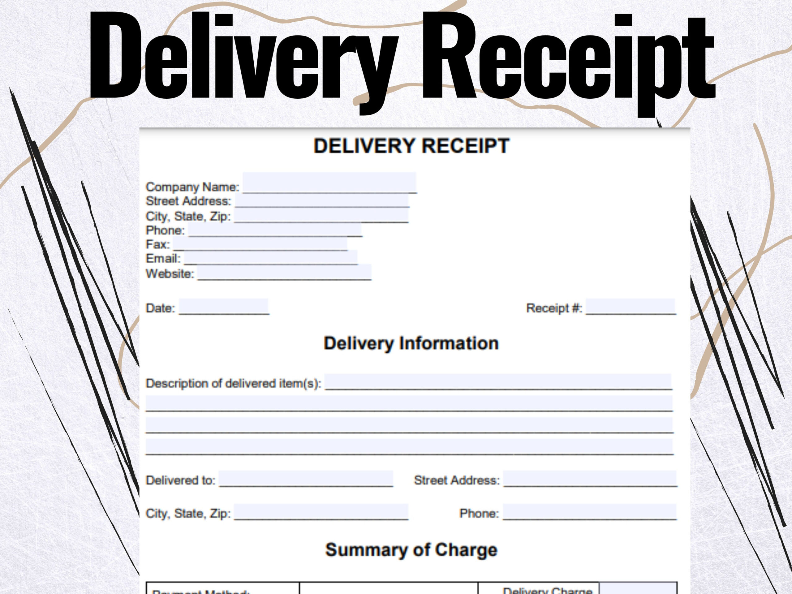 sample delivery receipt template