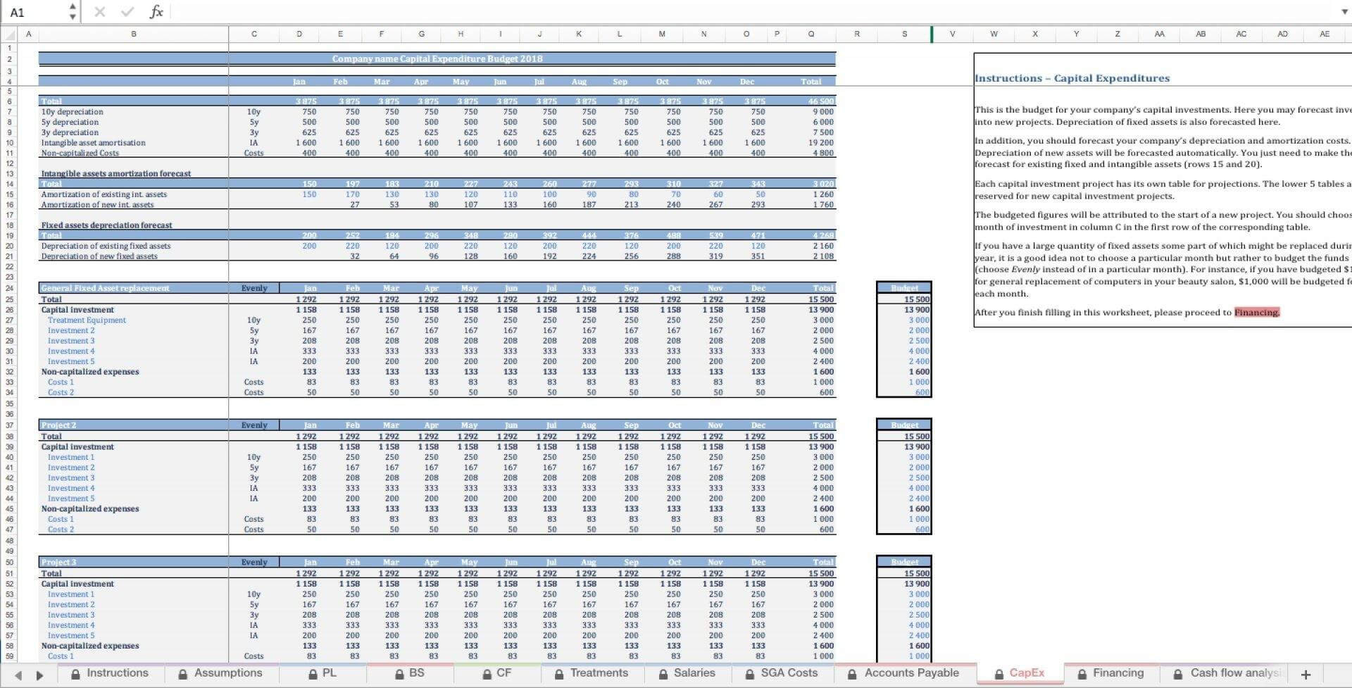 sample dental office budget template