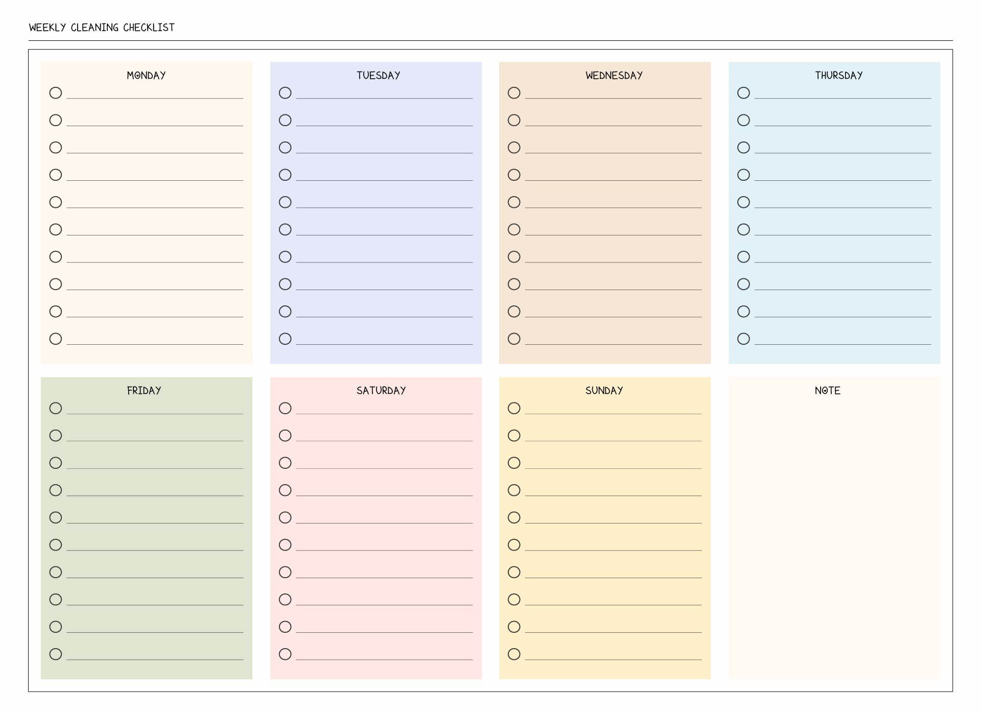 sample blank checklist template