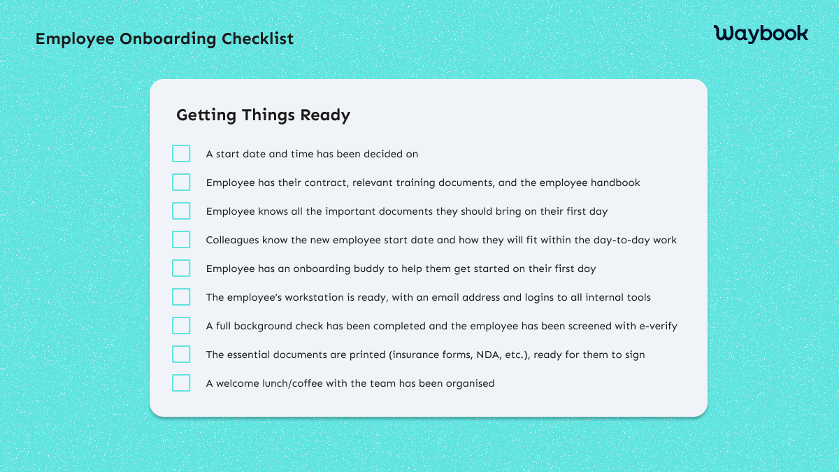 sample new employee onboarding checklist template