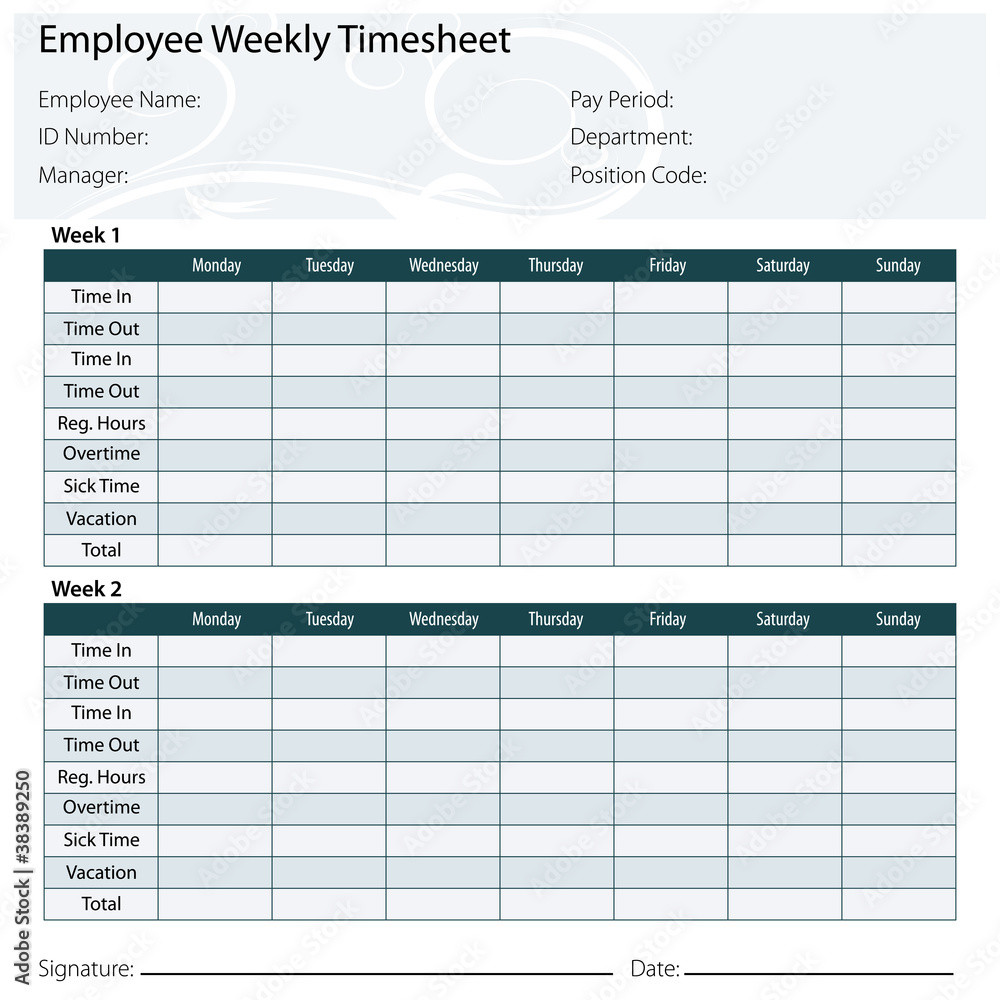 sample payroll timesheet template