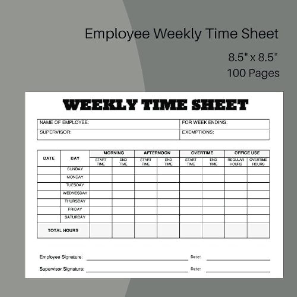 sample employment timesheet template