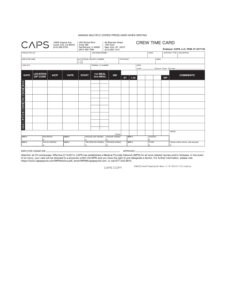 sample crew timesheet template