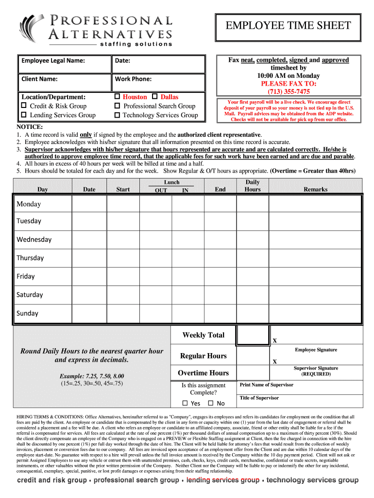 sample fillable timesheet template