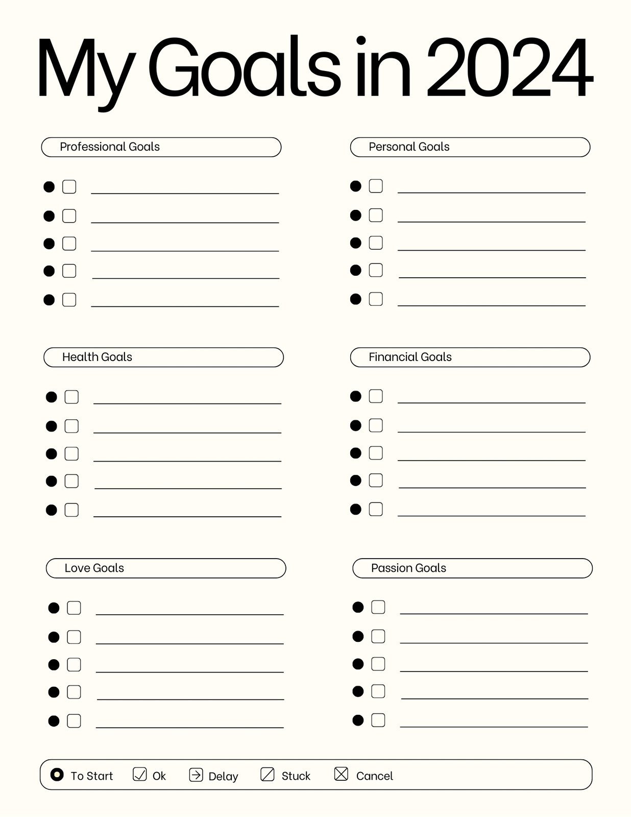 sample goal chart template