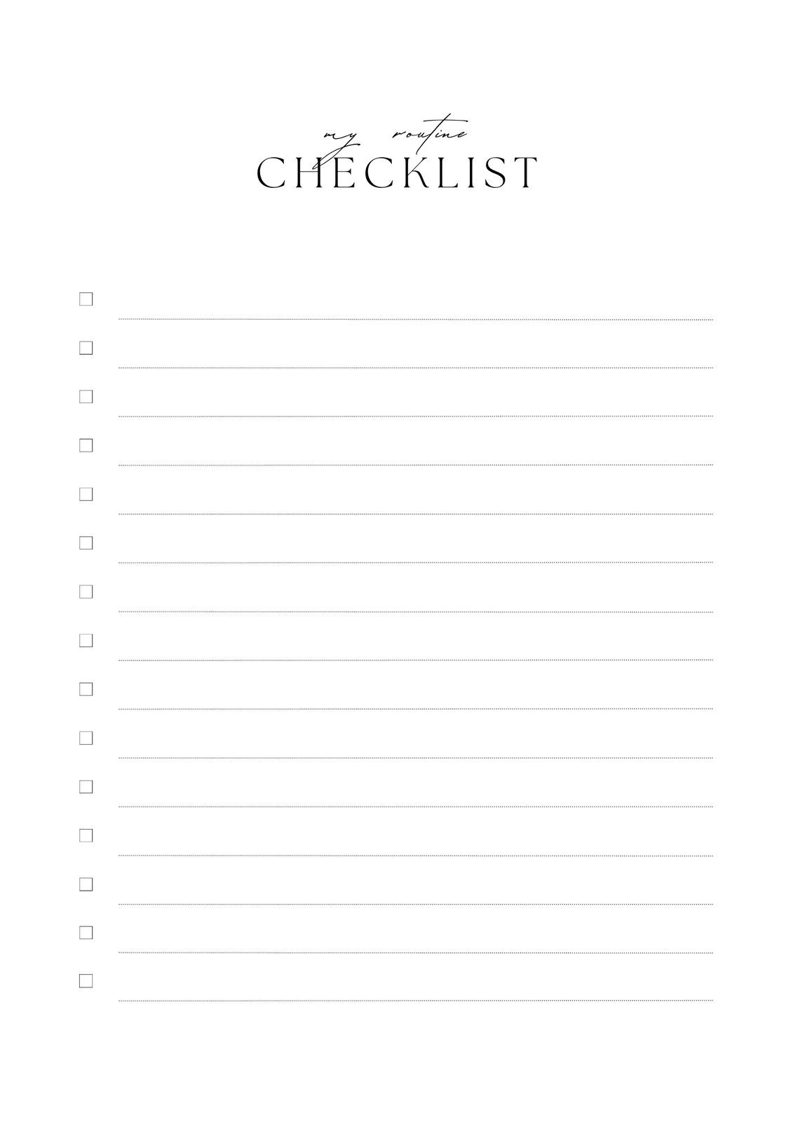 sample blank checklist template