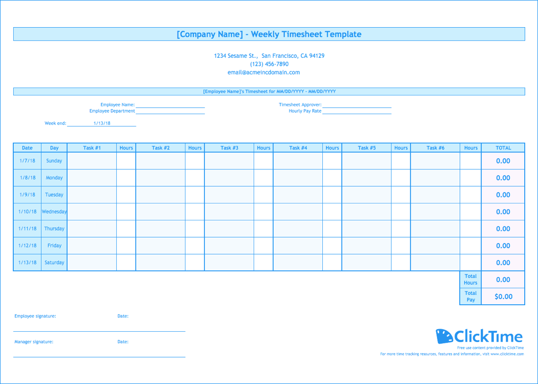 sample timesheet with tasks template