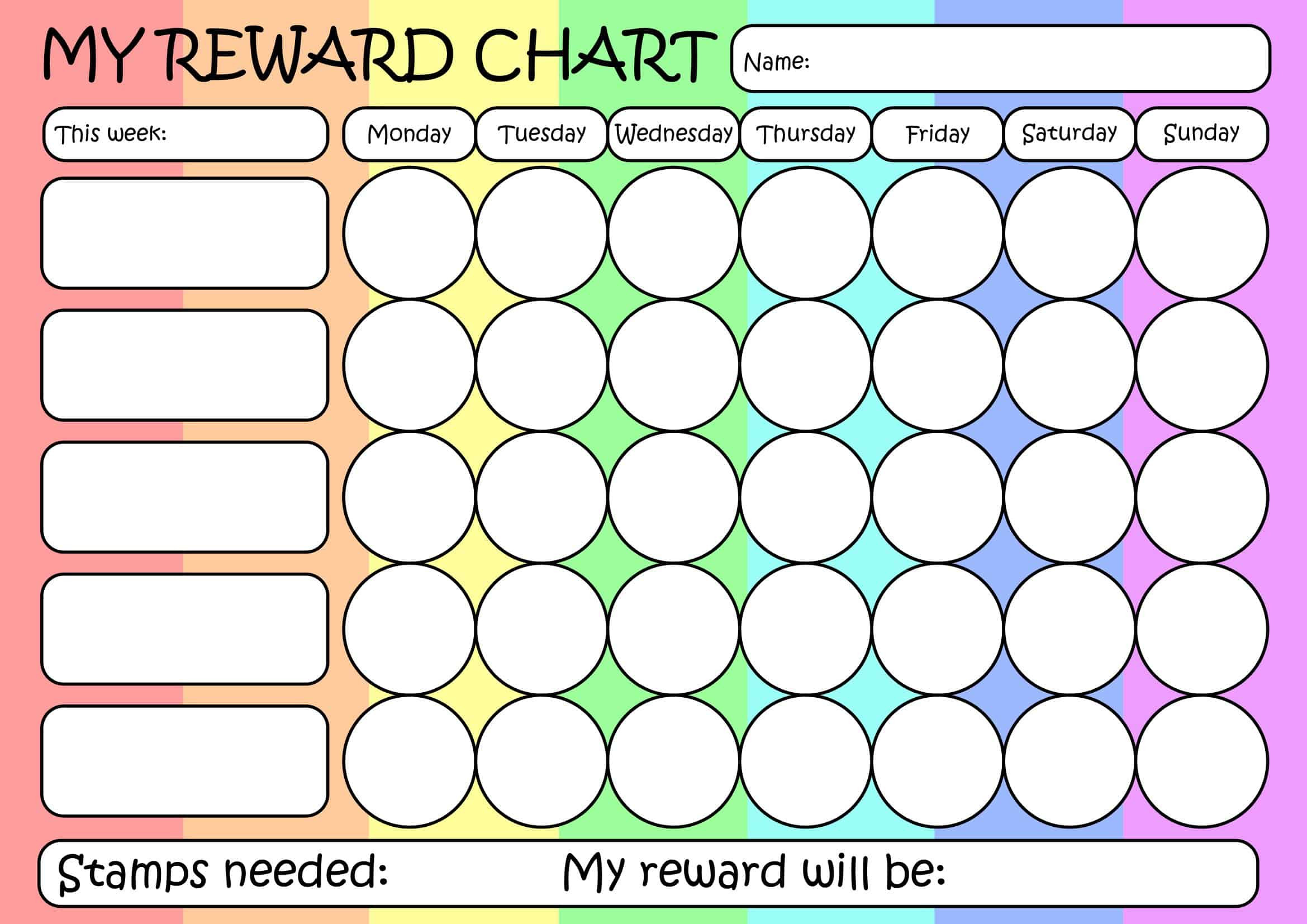 sample reward chart template