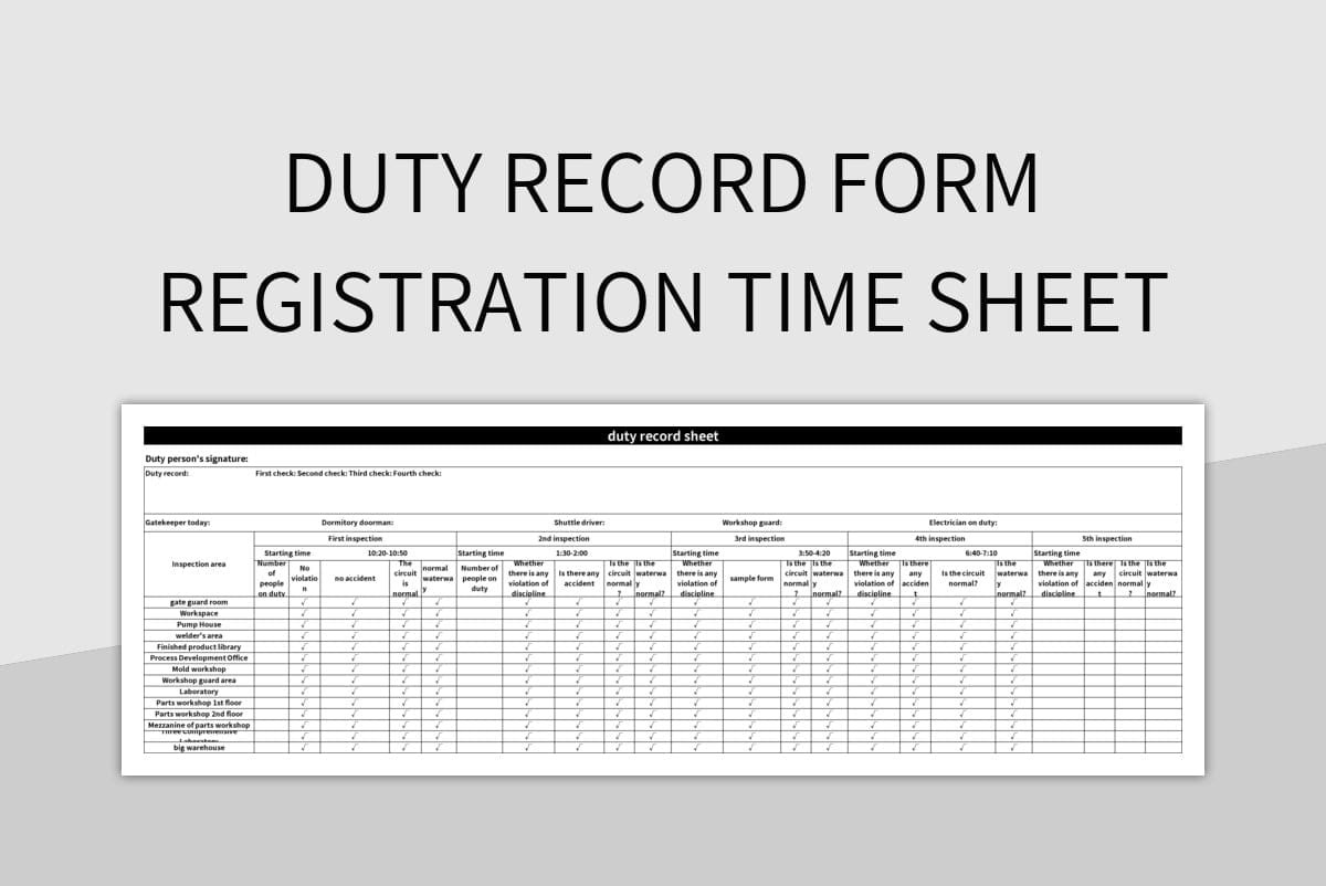 sample security guard timesheet template