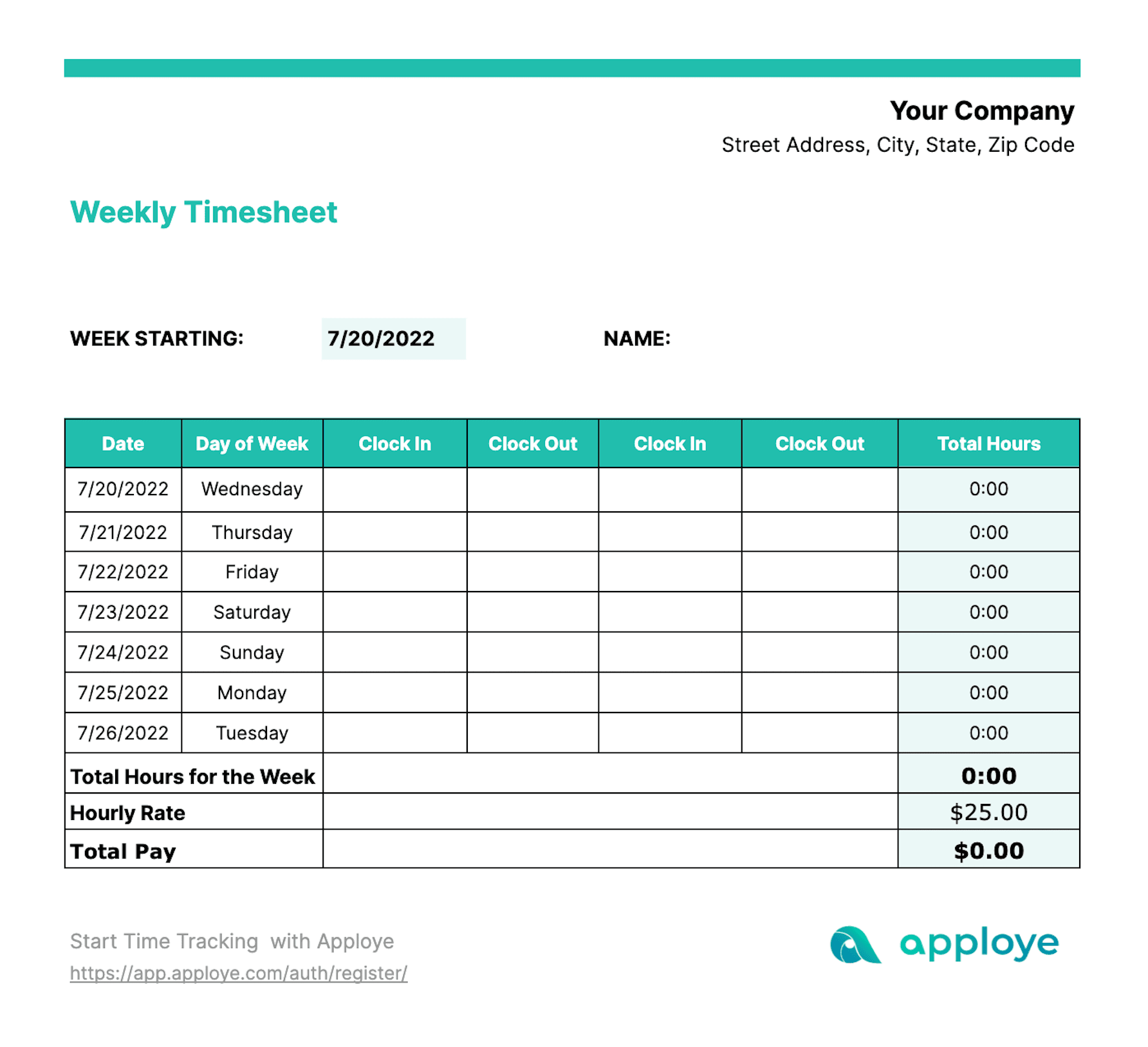 sample timesheet calculates hours template