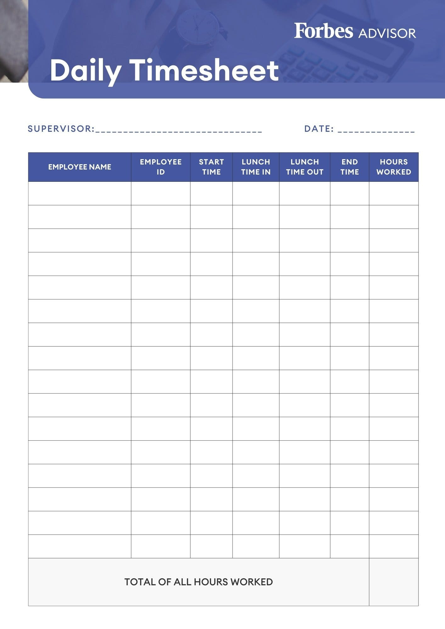 sample working timesheet template