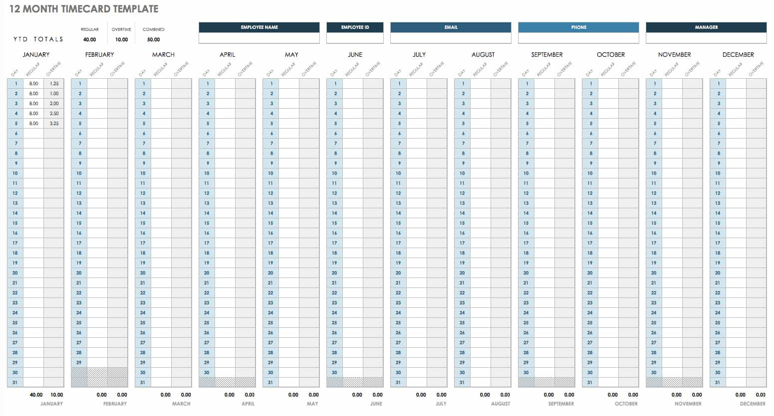 sample yearly timesheet template