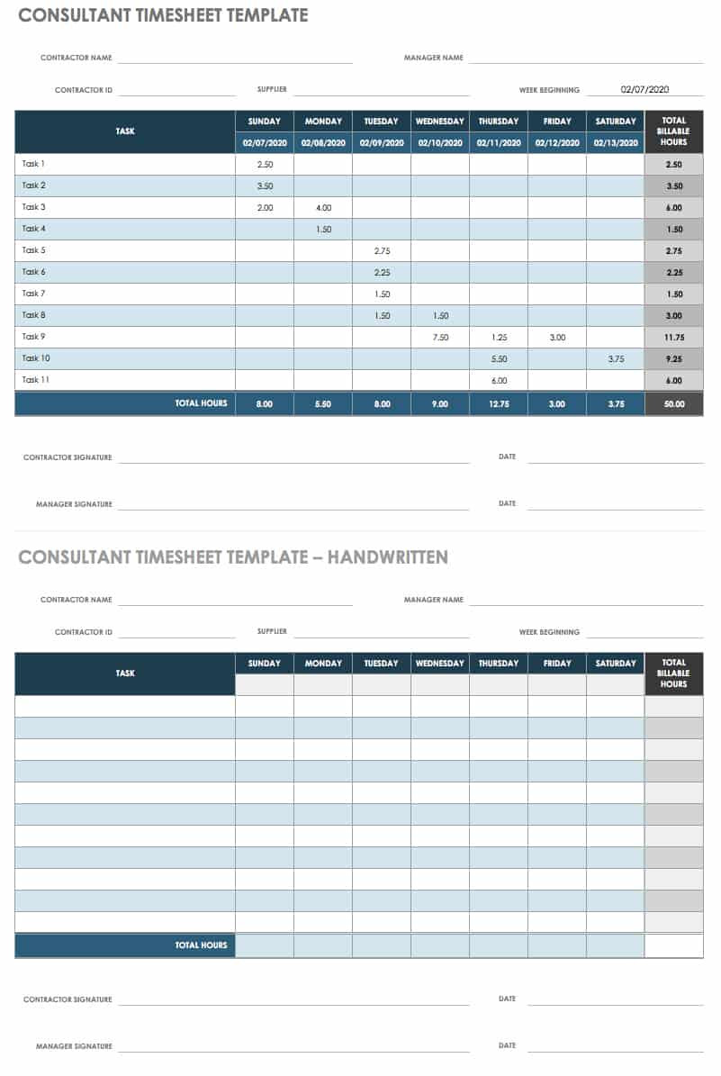 sample agency timesheet template