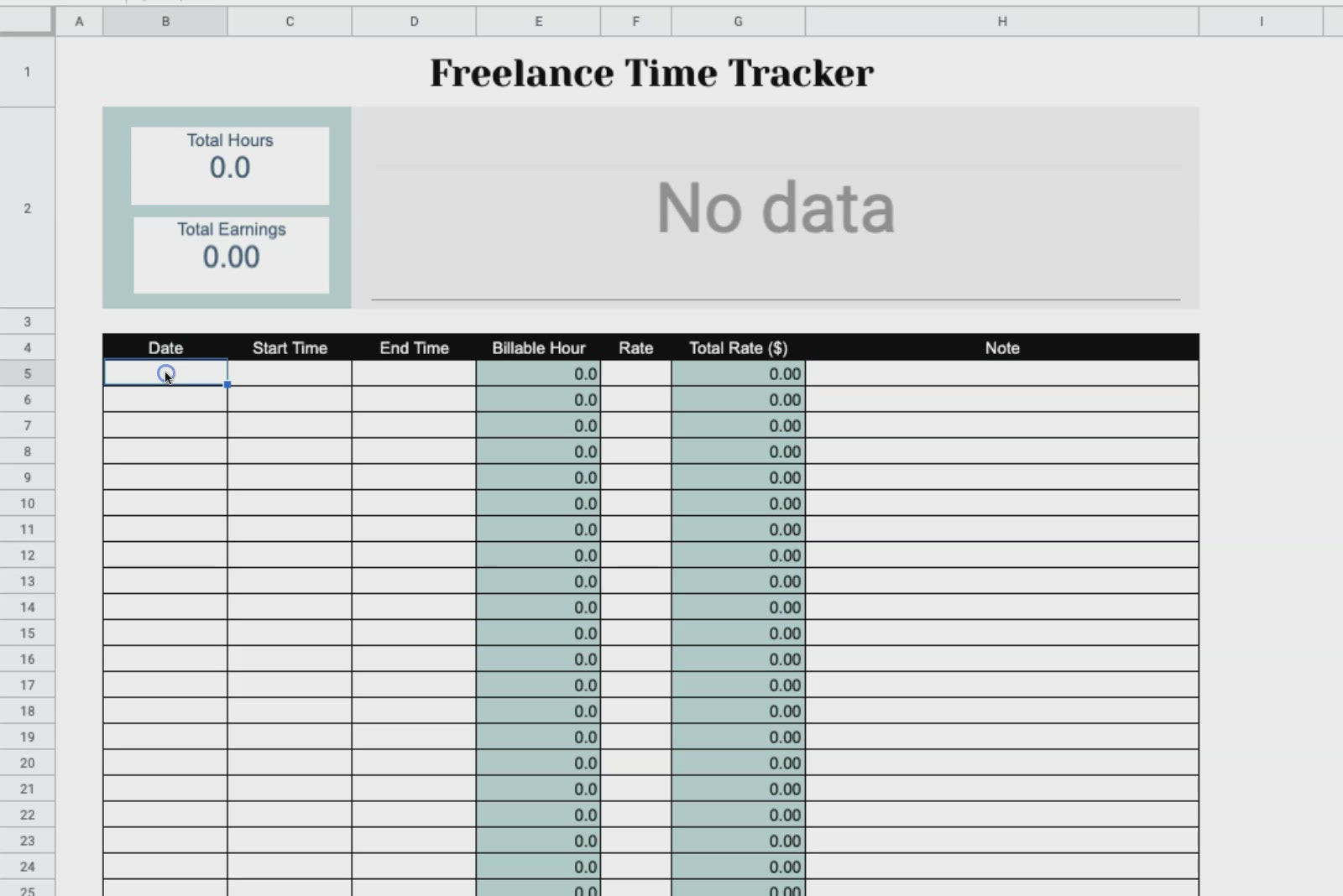 sample freelance timesheet template