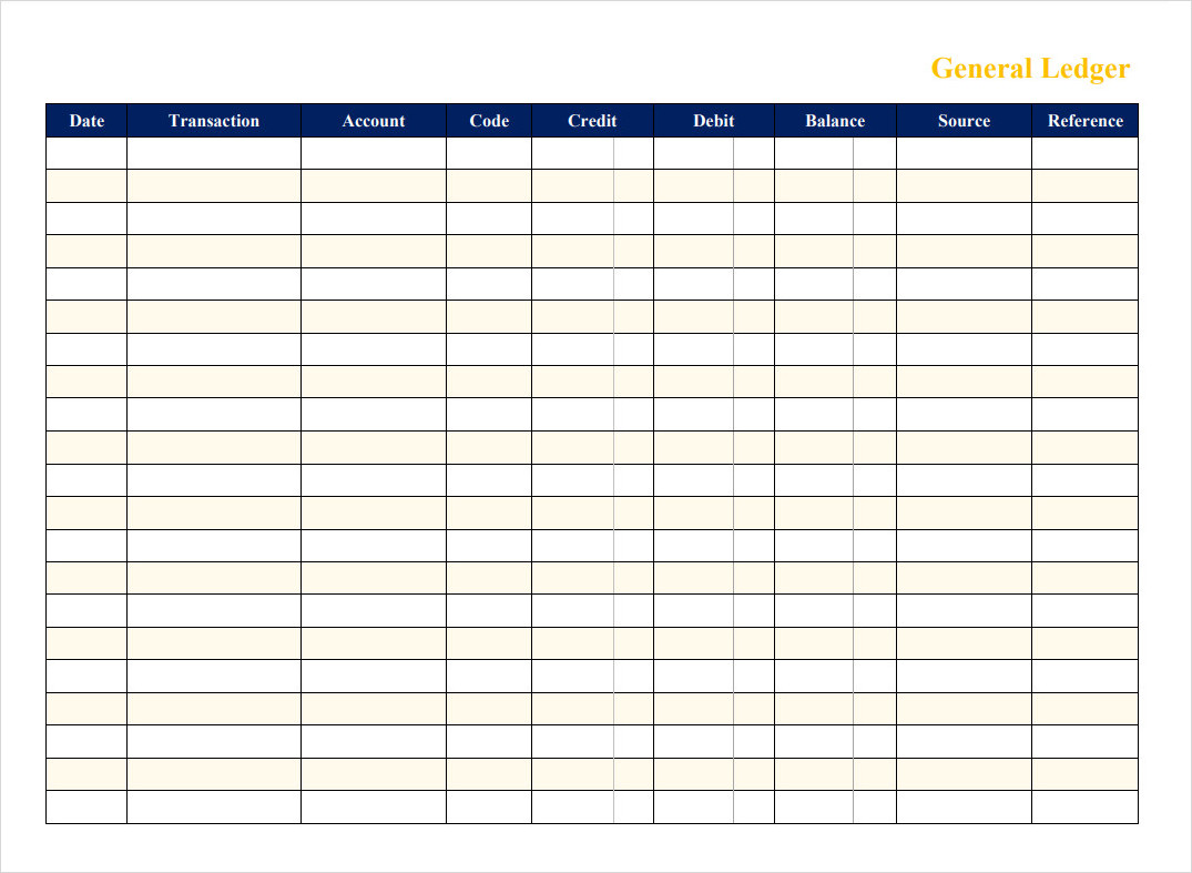 general ledger report example