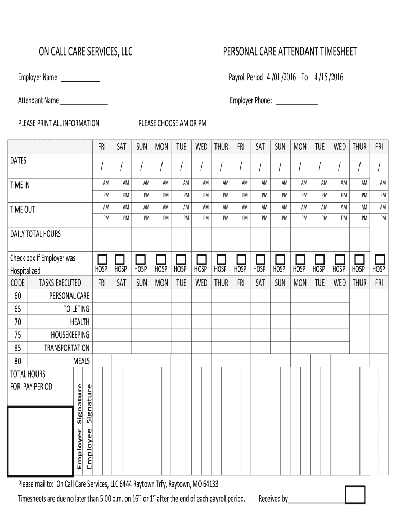 sample home health care timesheet template