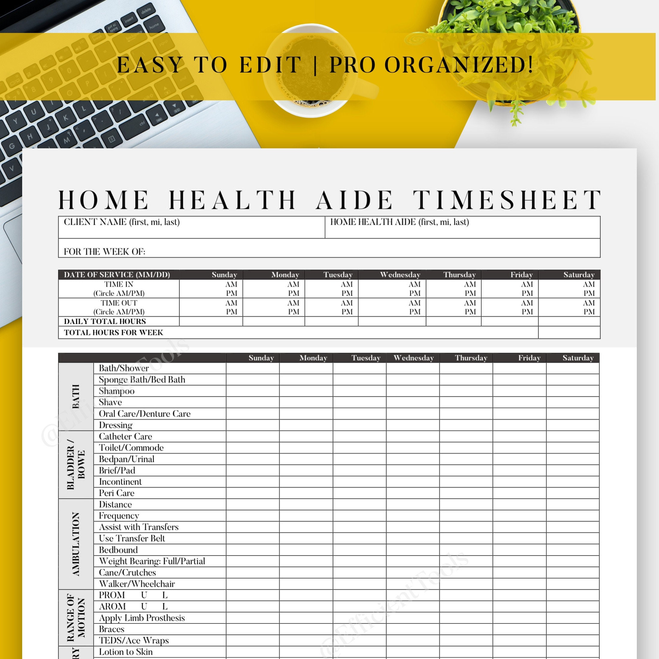 sample home health aide timesheet template