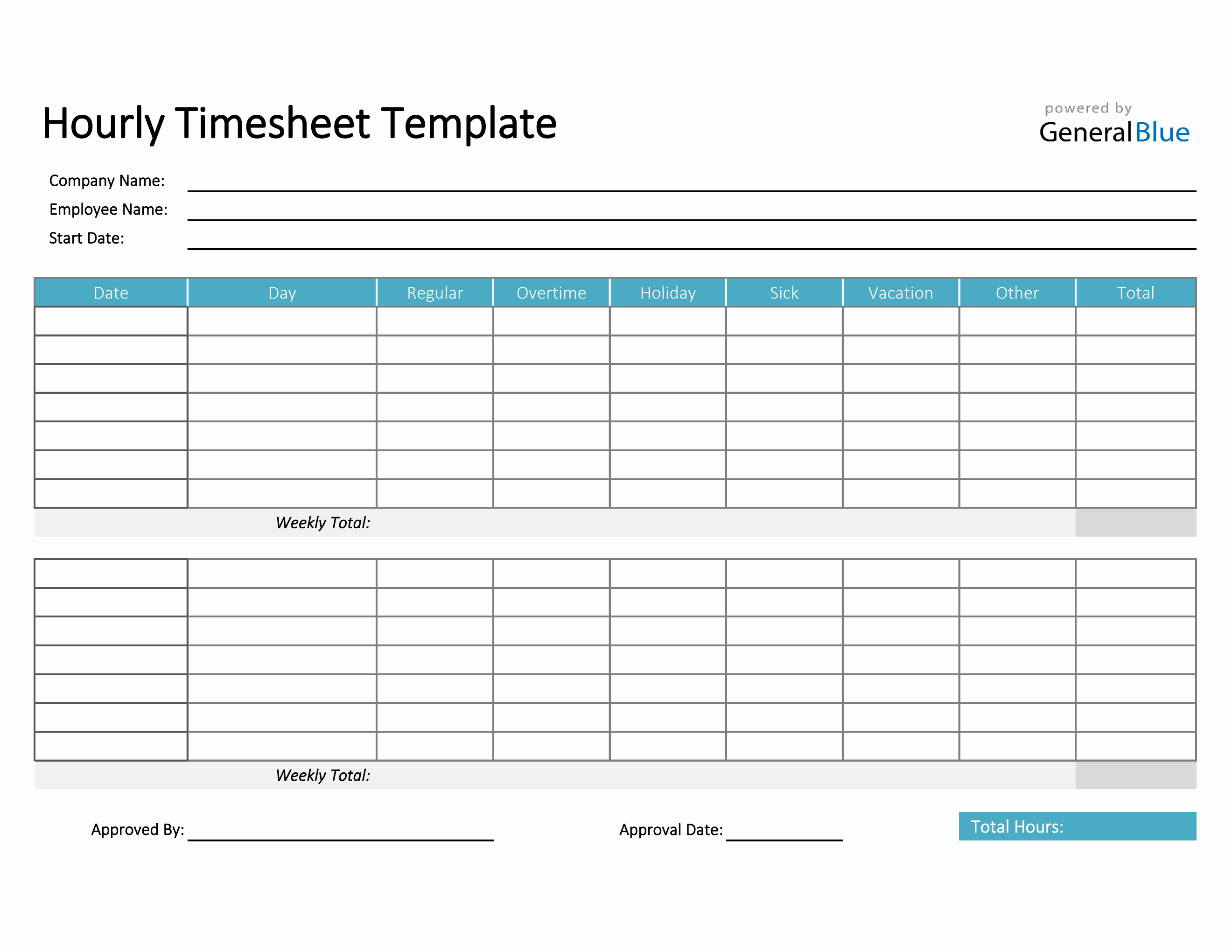 sample hour timesheet template