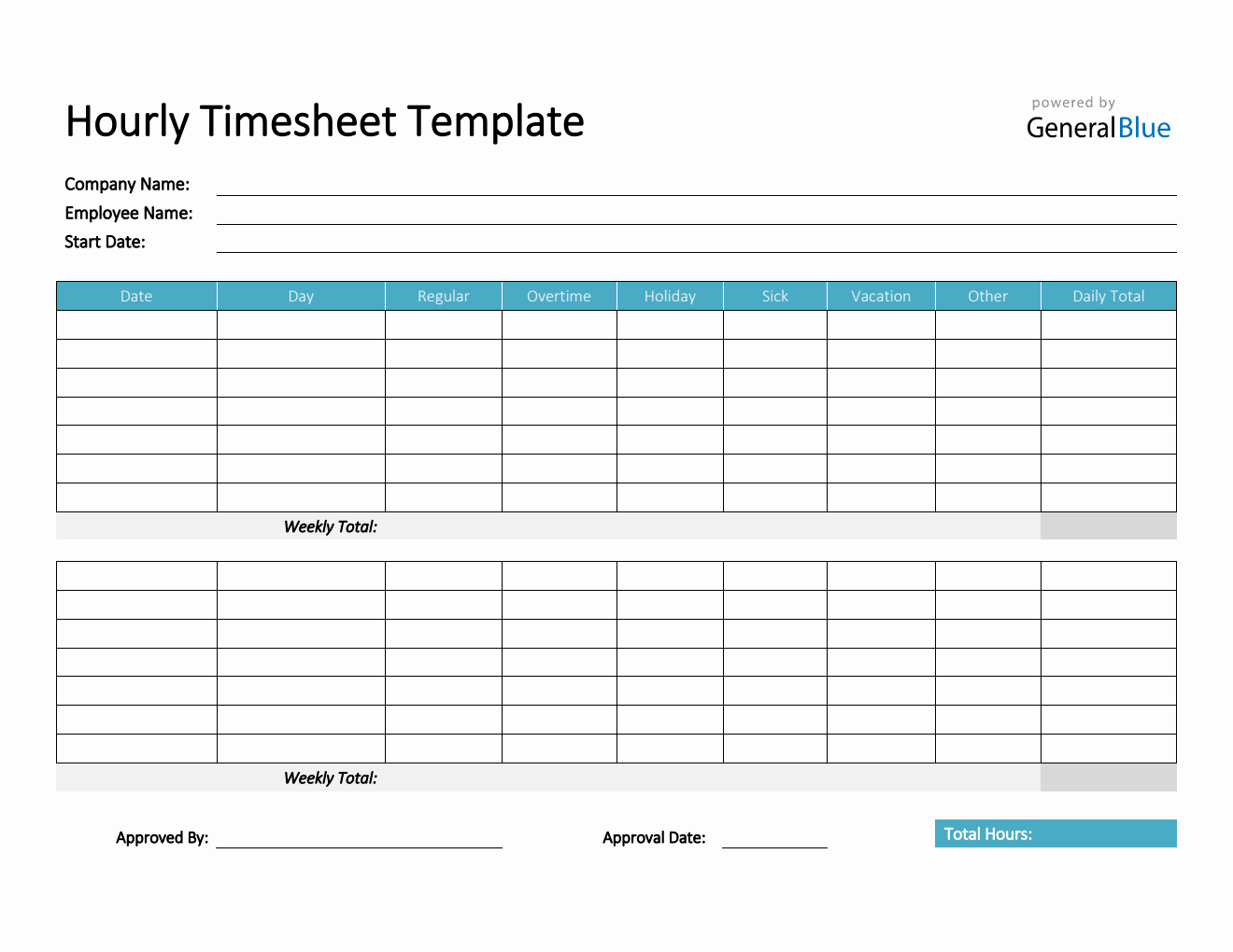 sample employee hourly timesheet template