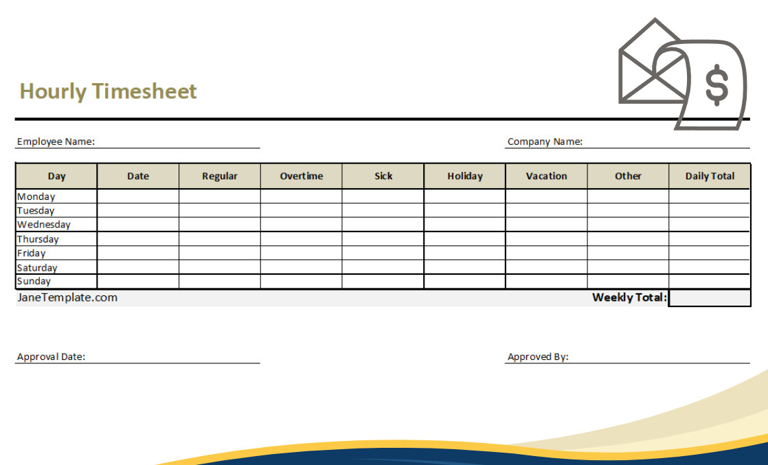 sample of printable hourly timesheet template in excel format