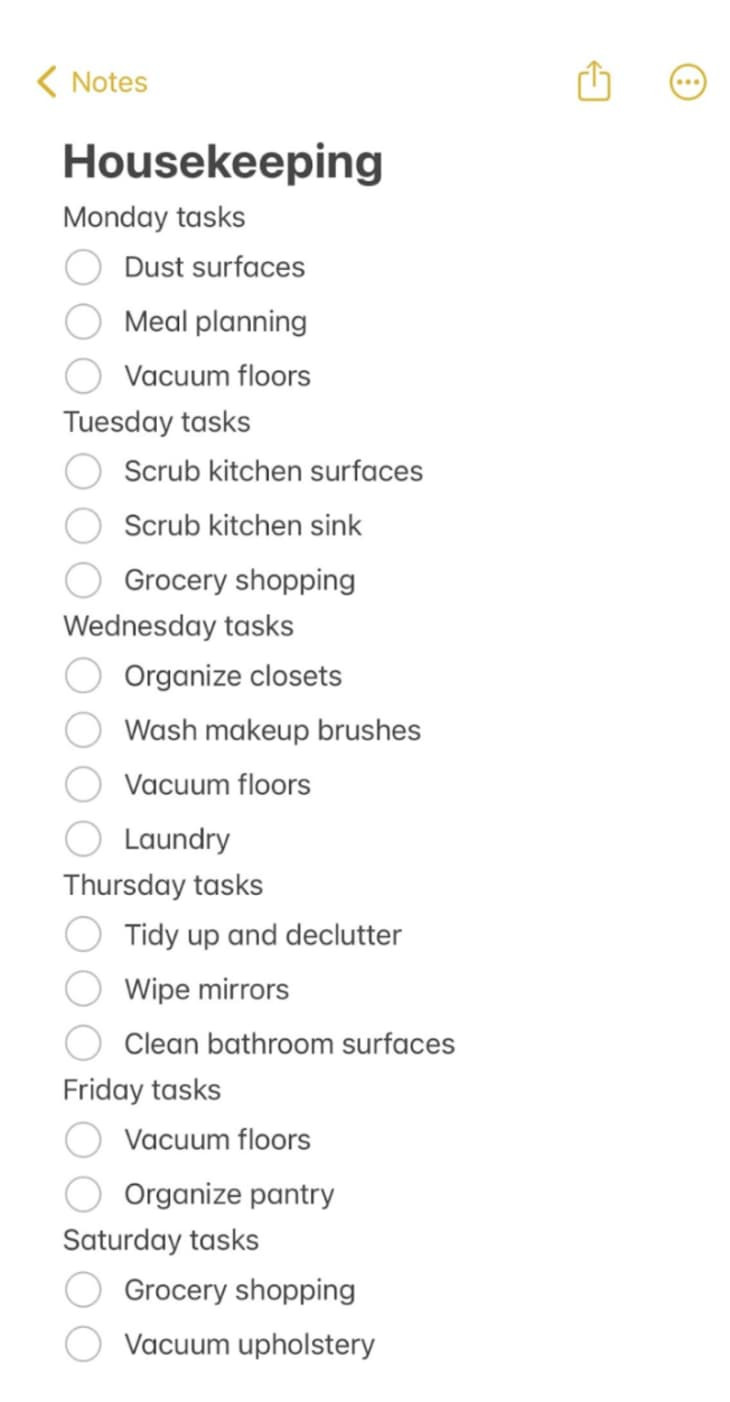 sample household chore chart template