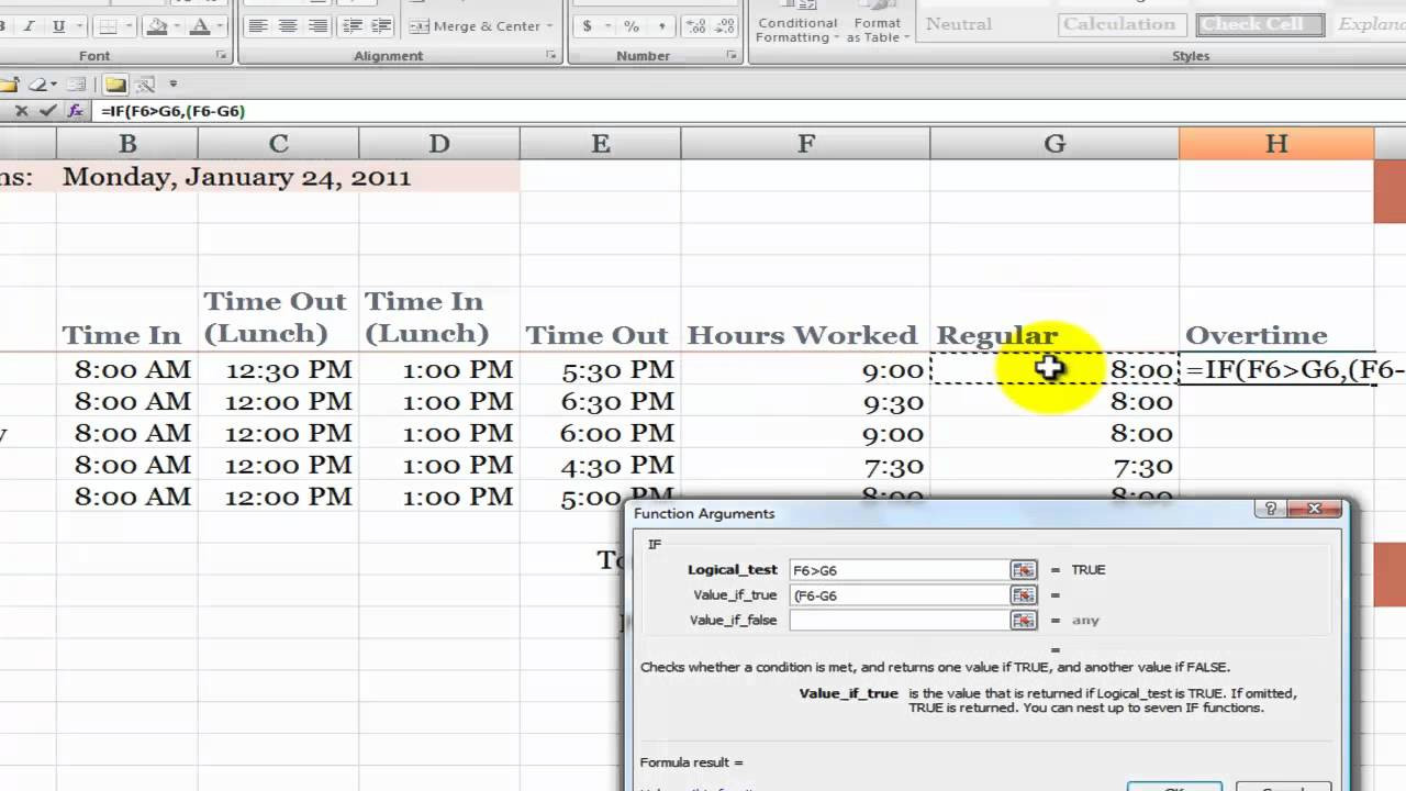 sample timesheet with formulas template