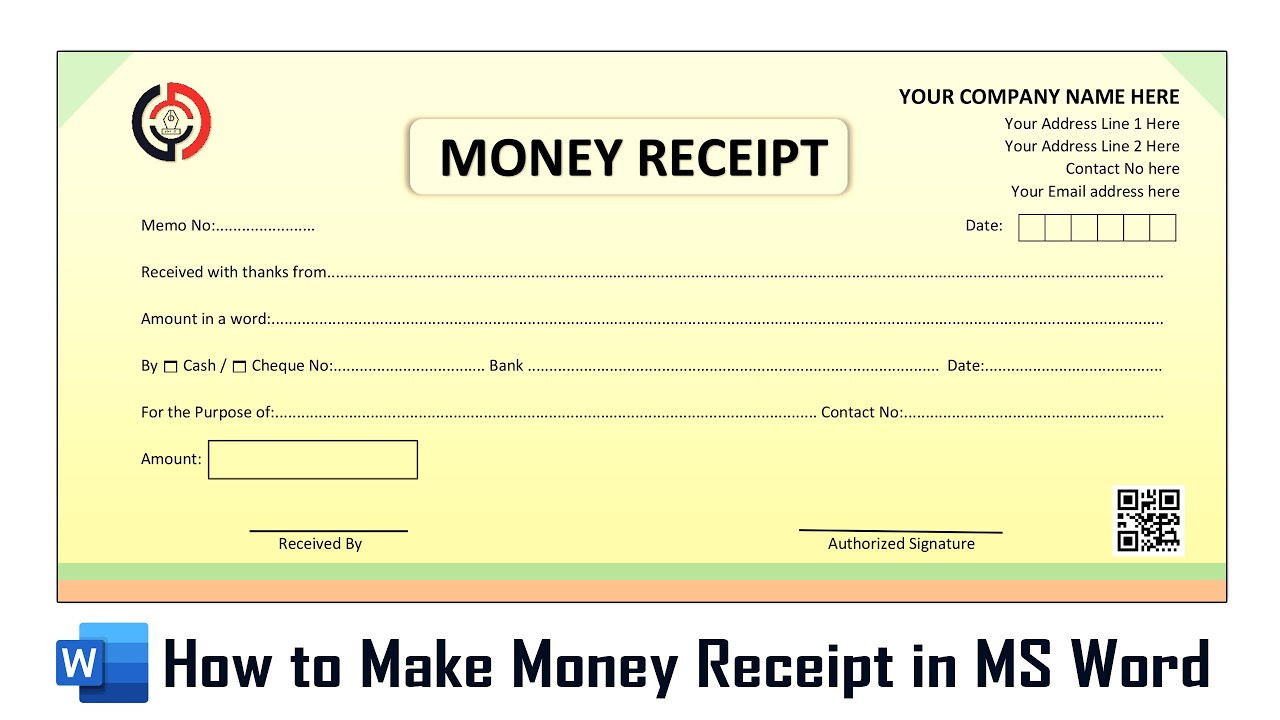 sample money receipt template