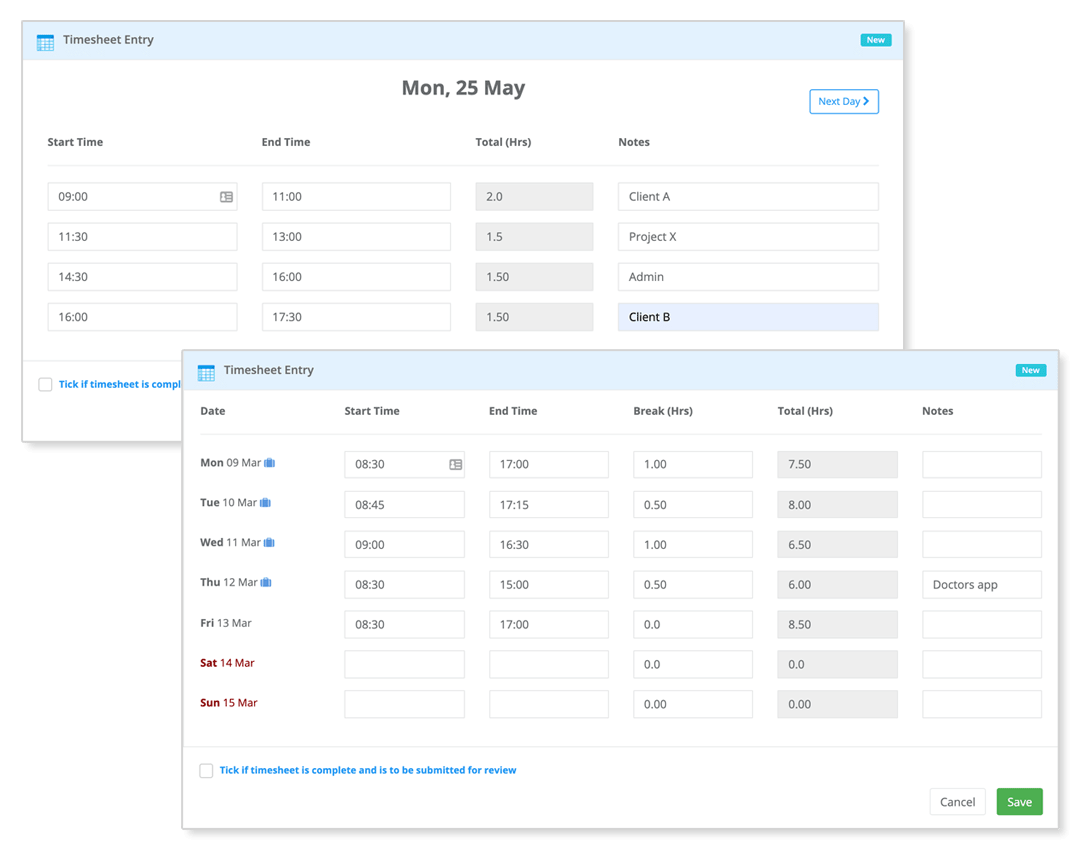 sample hr timesheet template