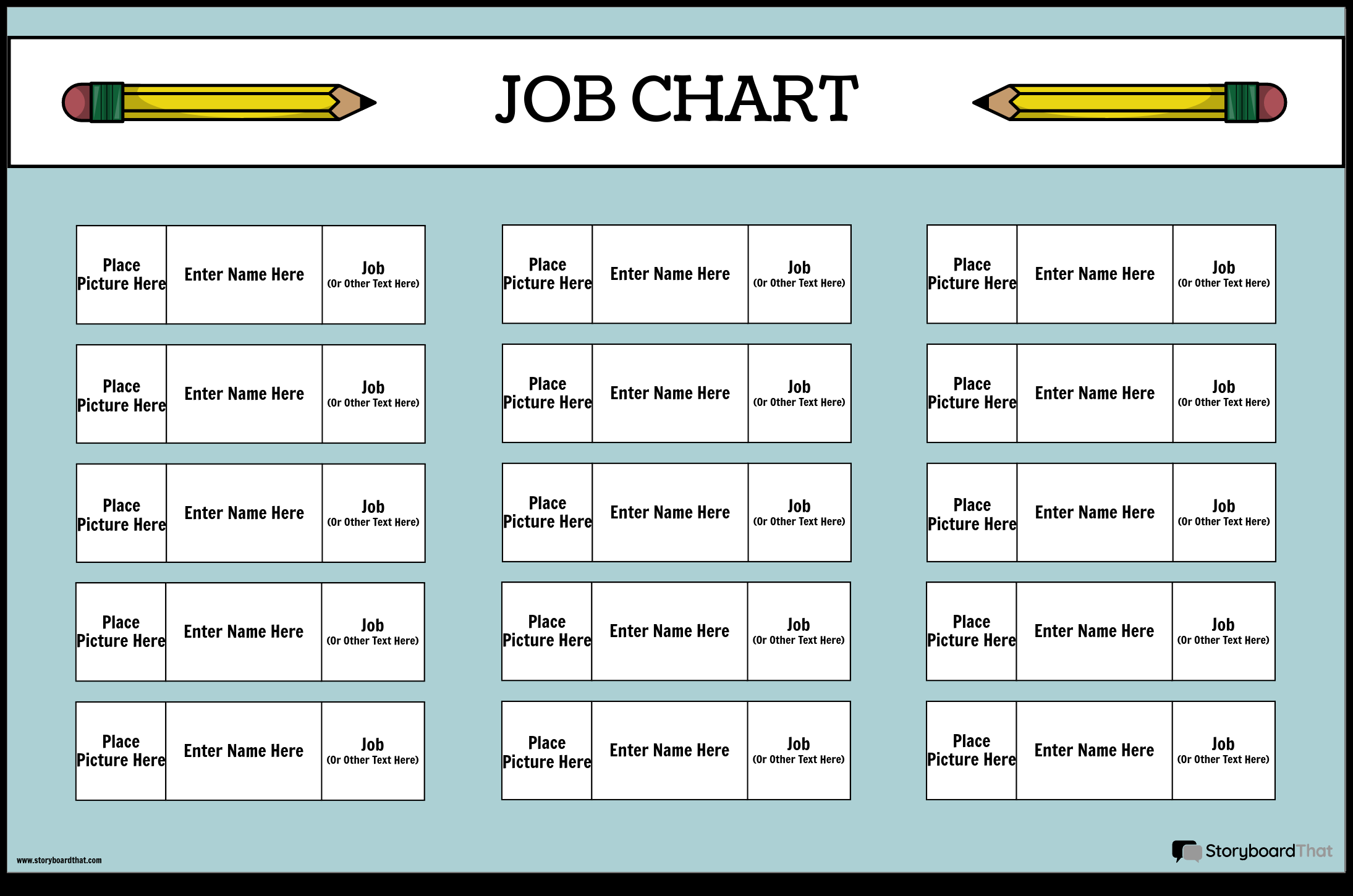 sample job chart template