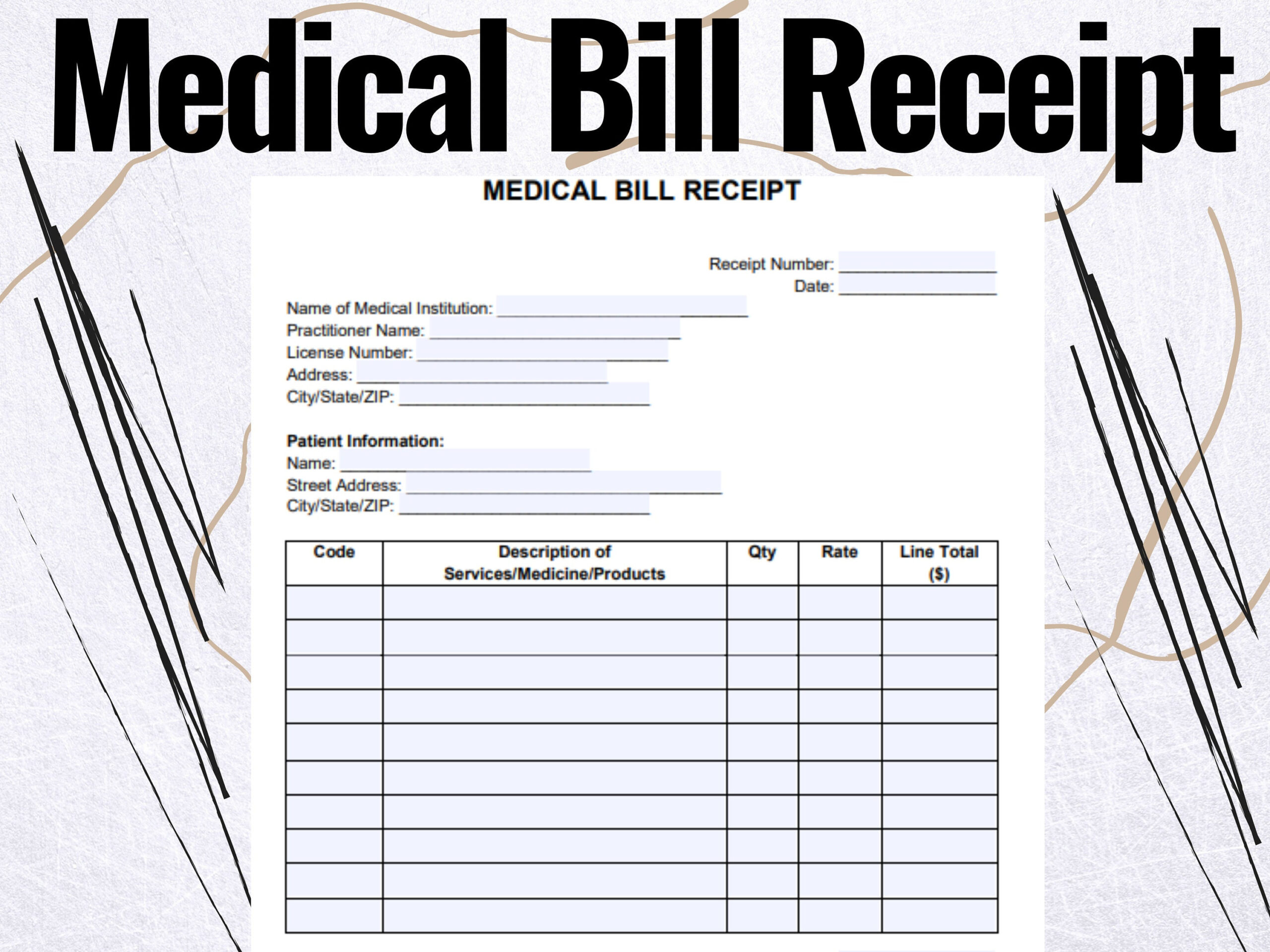 sample bill receipt template