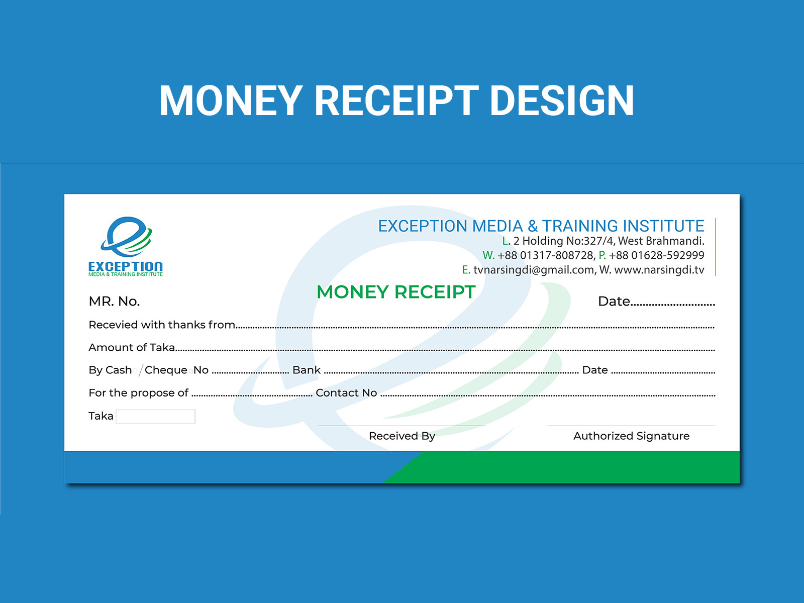 sample money receipt template