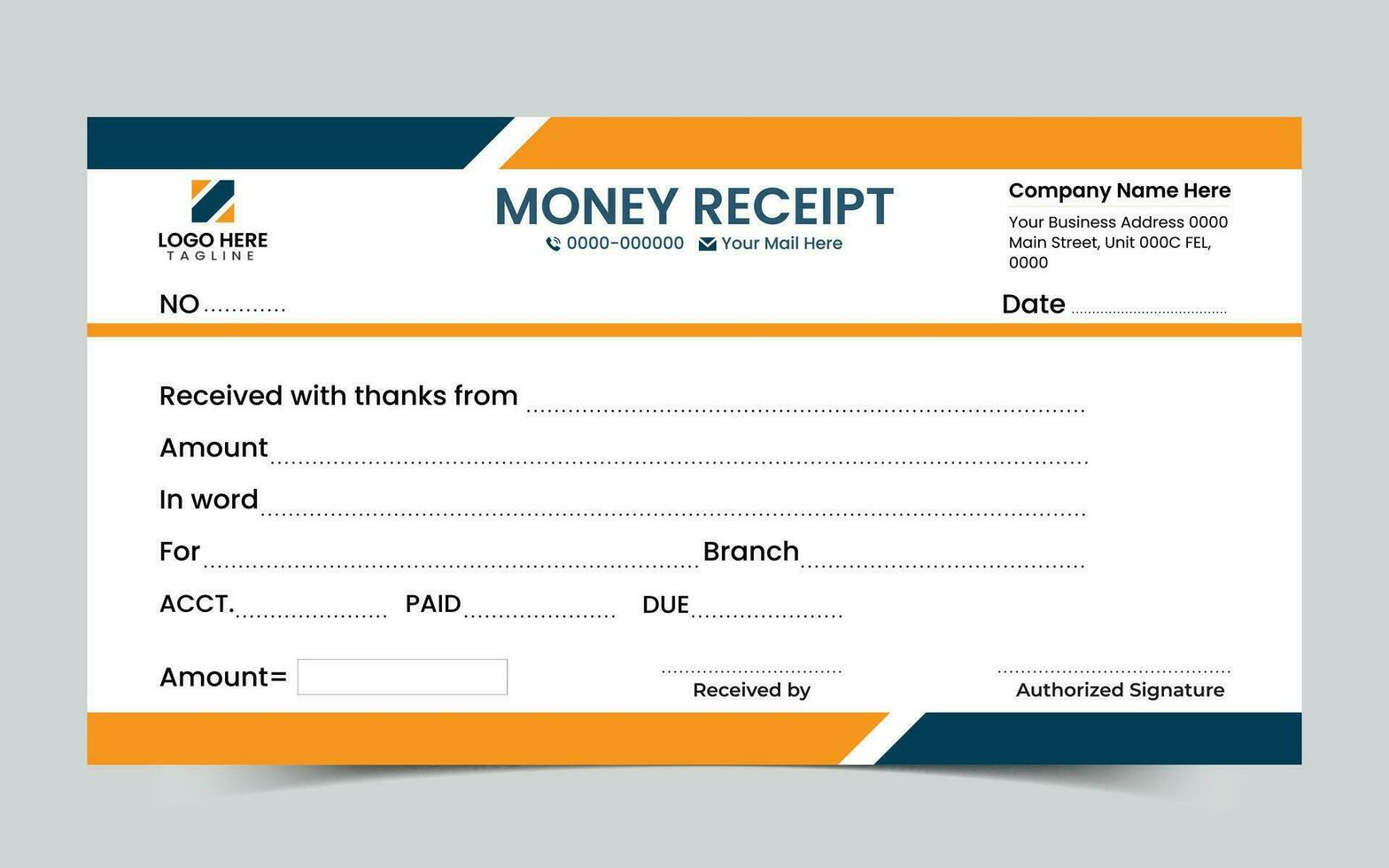 sample money receipt template