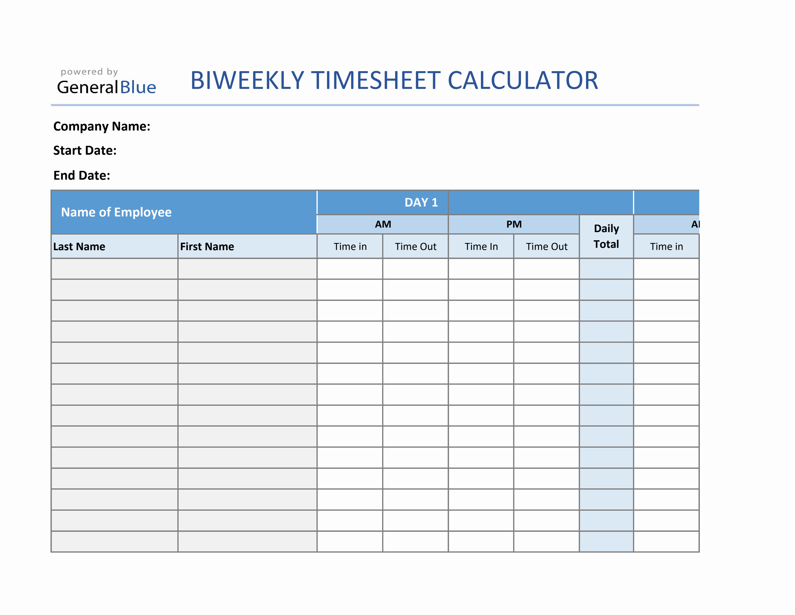 sample multi employee timesheet template