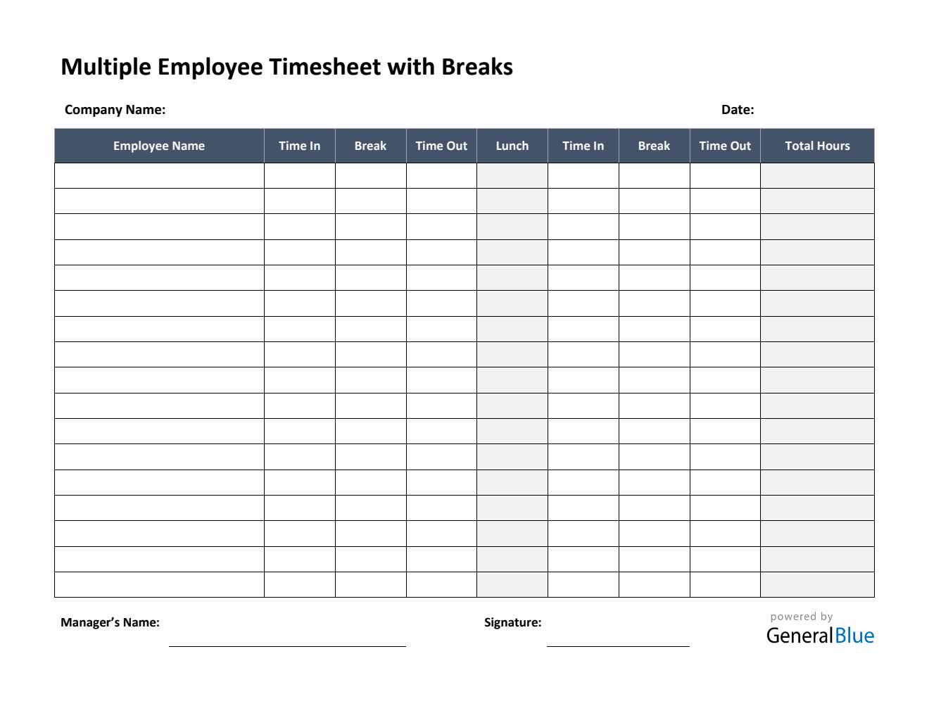 sample multi employee timesheet template