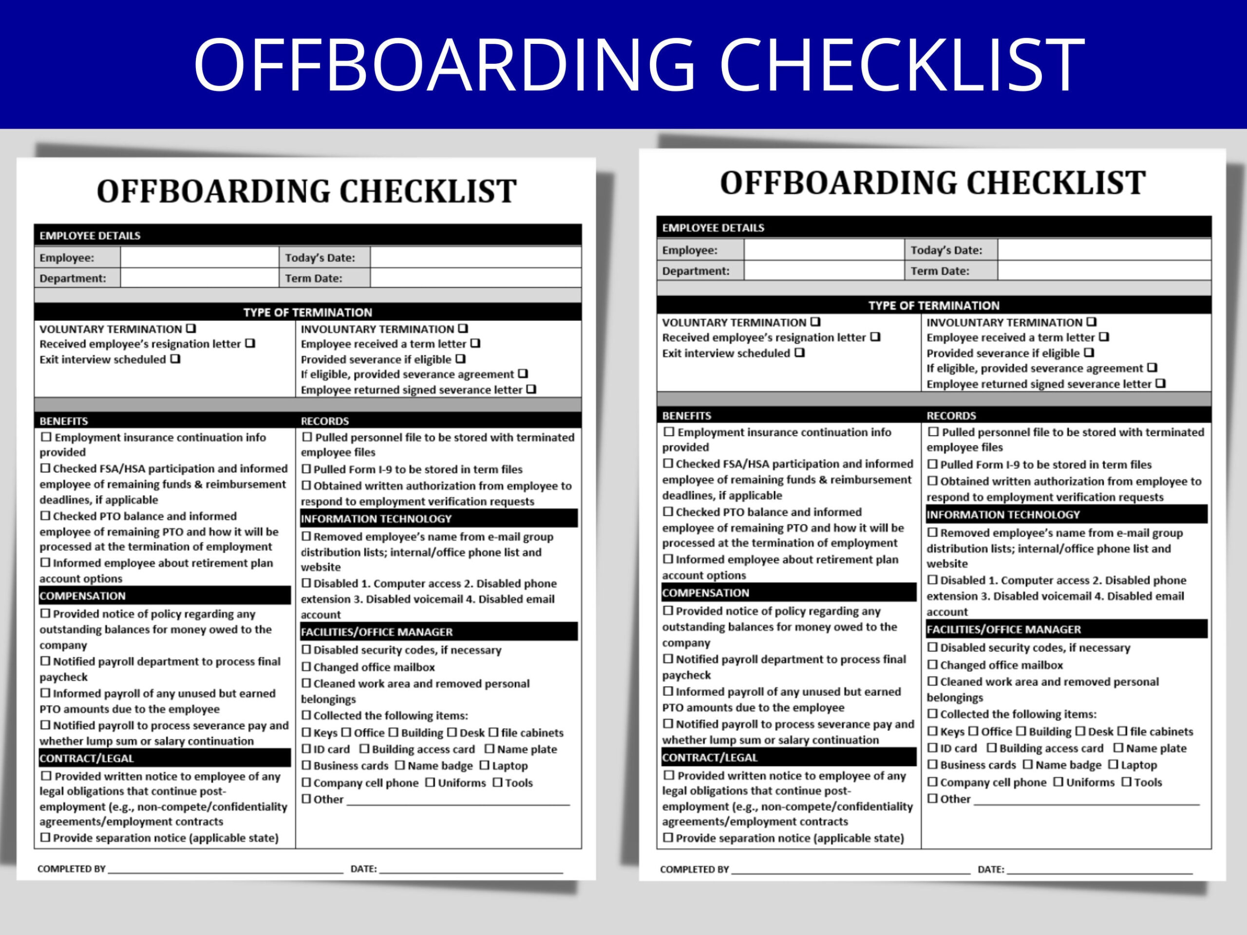 sample Offboarding Checklist Template