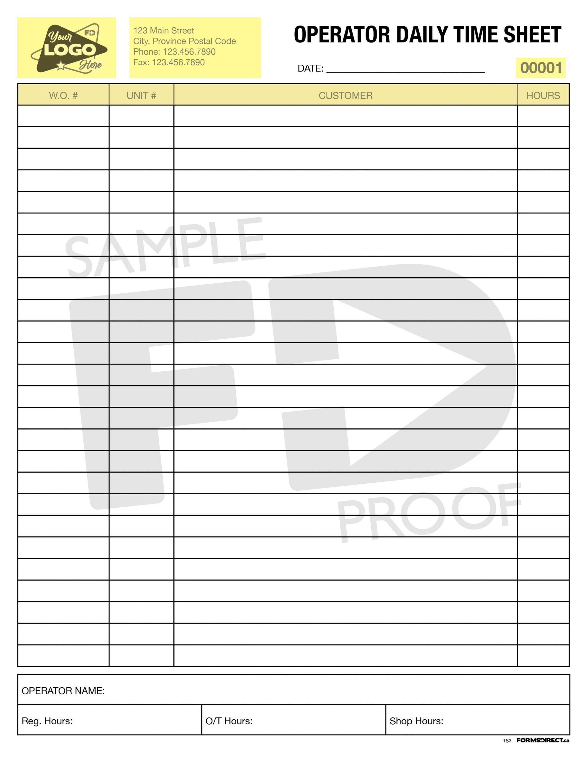 sample driver timesheet template