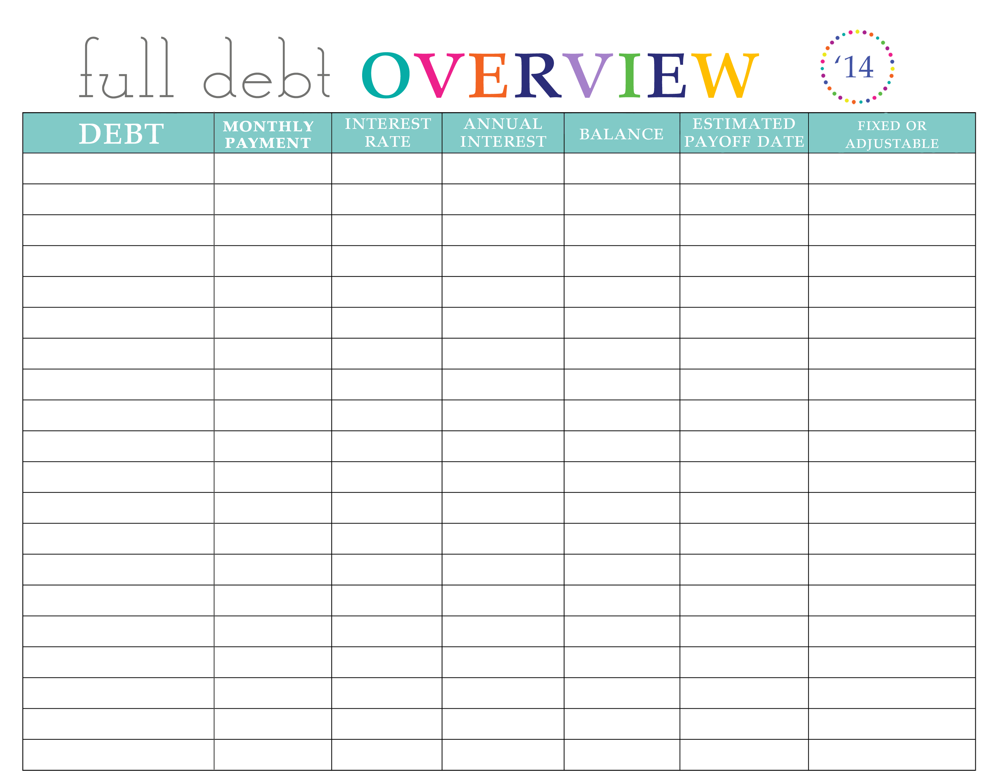 sample budget template to pay off debt