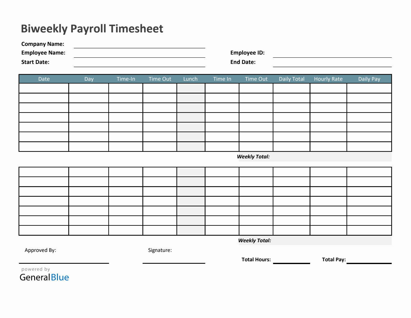 sample payroll timesheet template