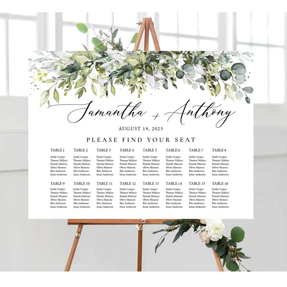 sample wedding seating chart template