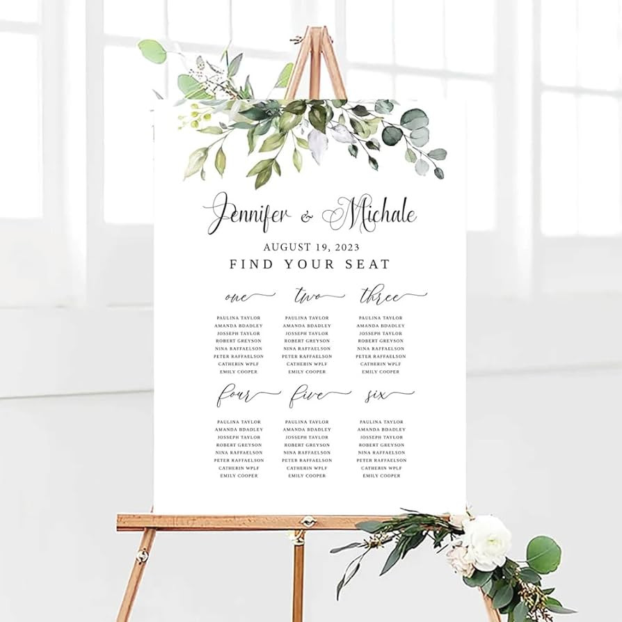 sample wedding seating chart template