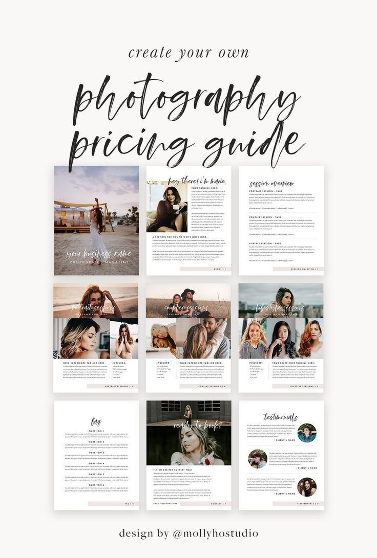 sample beginner photography price list template